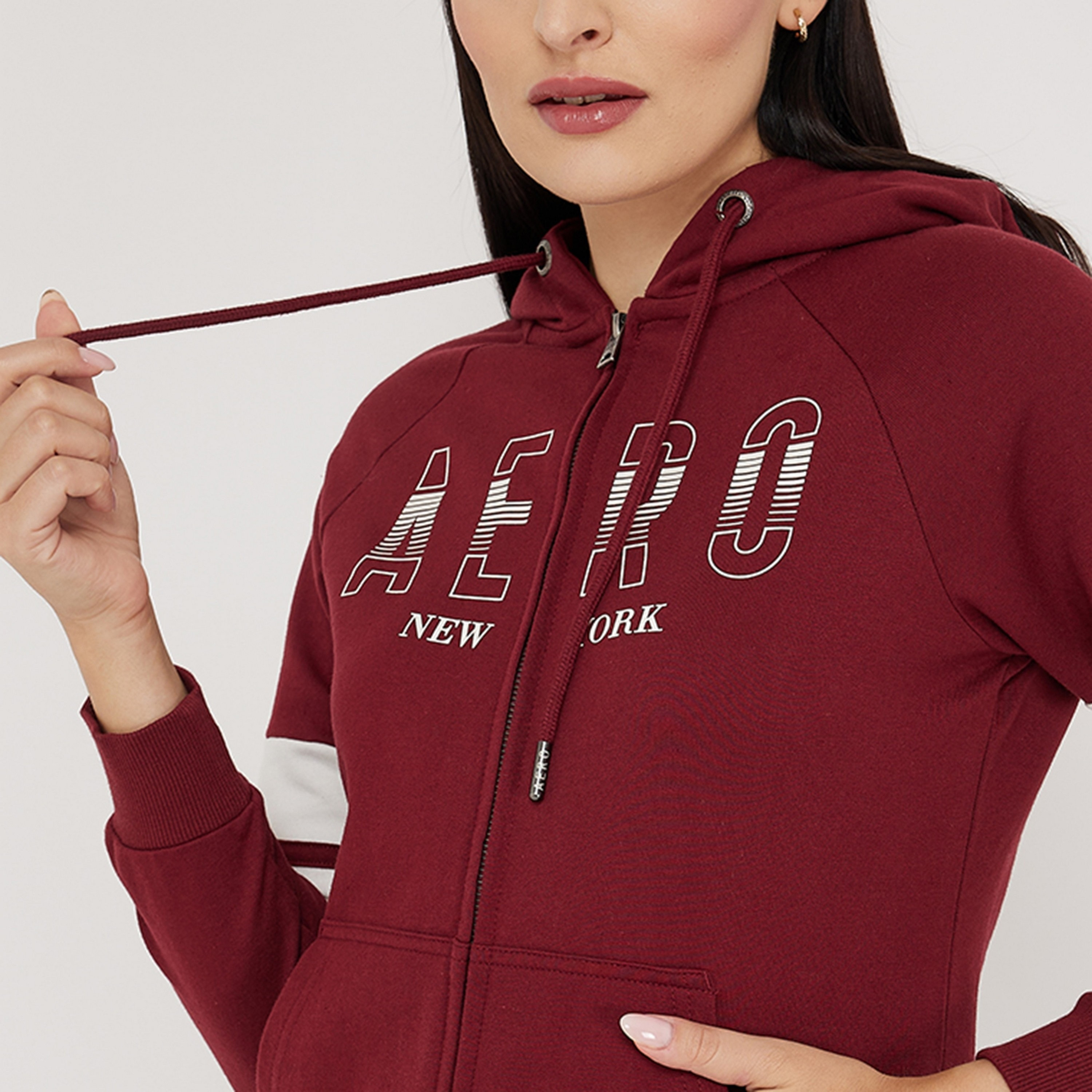 Aeropostale Logo Print Hooded Neck Raglan Sleeves Women's Zip Through Hoodie-women-clothing-hoodiesandsweatshirts-hoodies-image-3