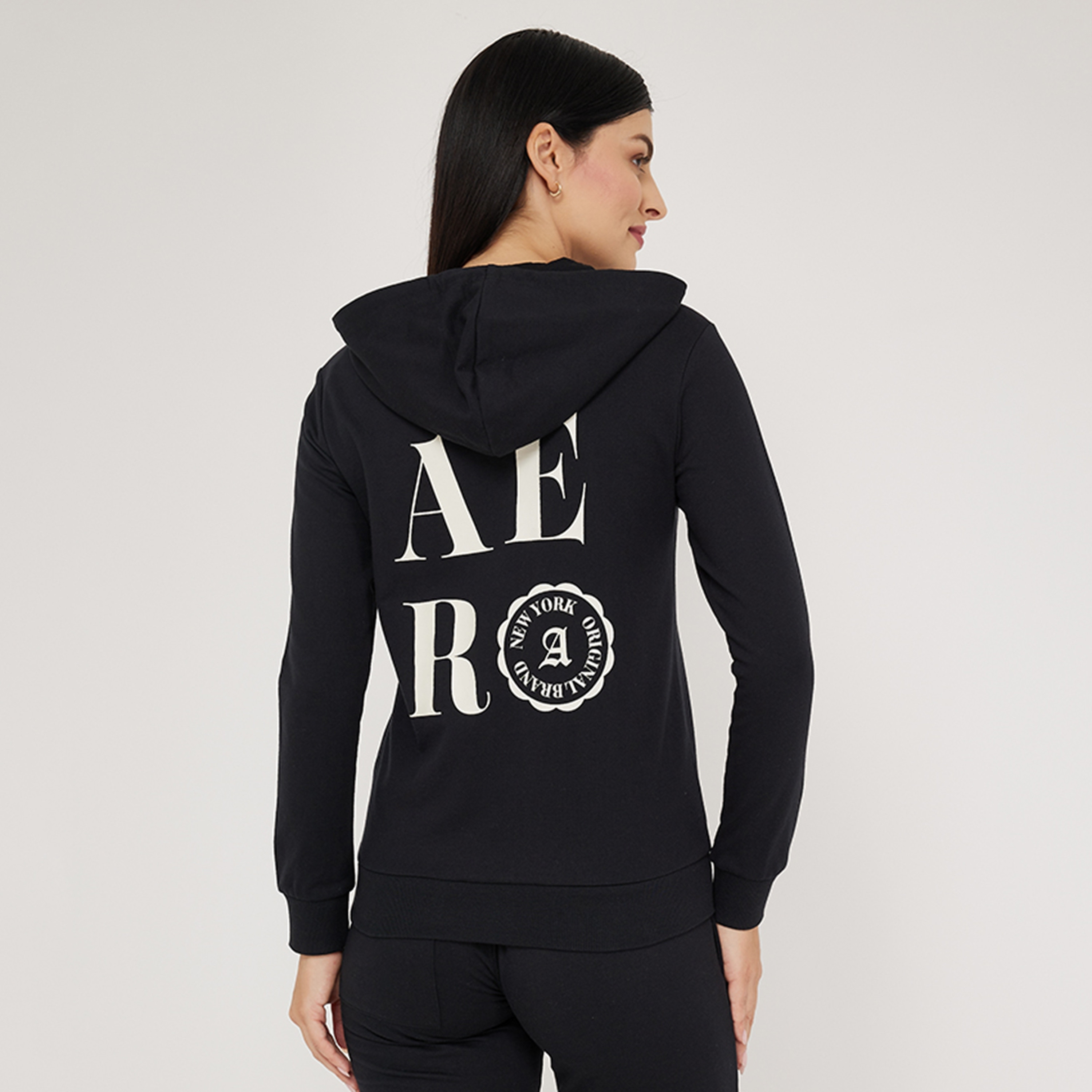 هودي نسائي بغطاء للرأس وأكمام طويلة وسحاب مطبوع عليه شعار من أيروبوستال-women-clothing-hoodiesandsweatshirts-hoodies-image-4