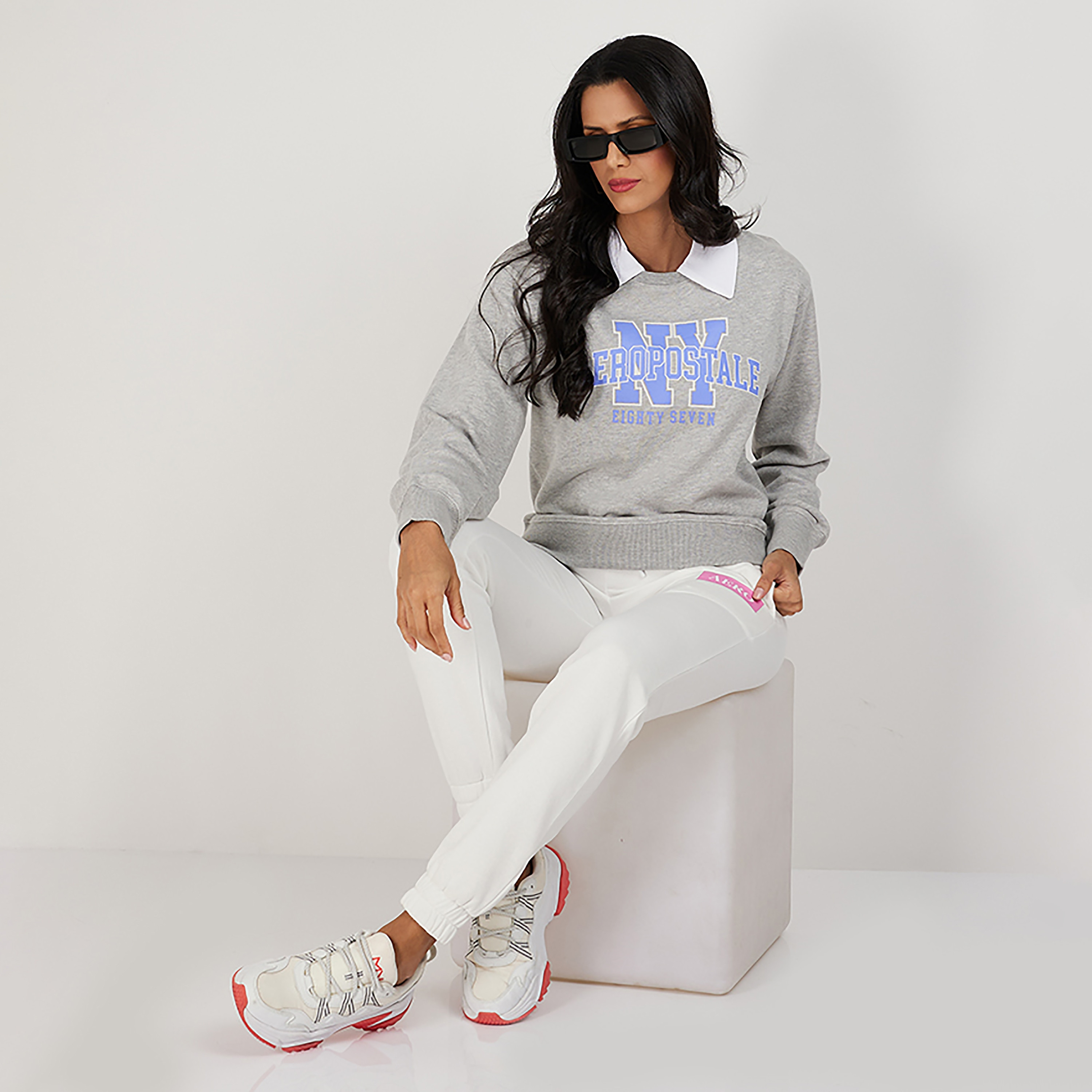 سويت شيرت من إيروبوستال بأكمام طويلة وياقة مستديرة مع مطبوع-women-winterwear-hoodiesandsweatshirts-hoodies-image-2