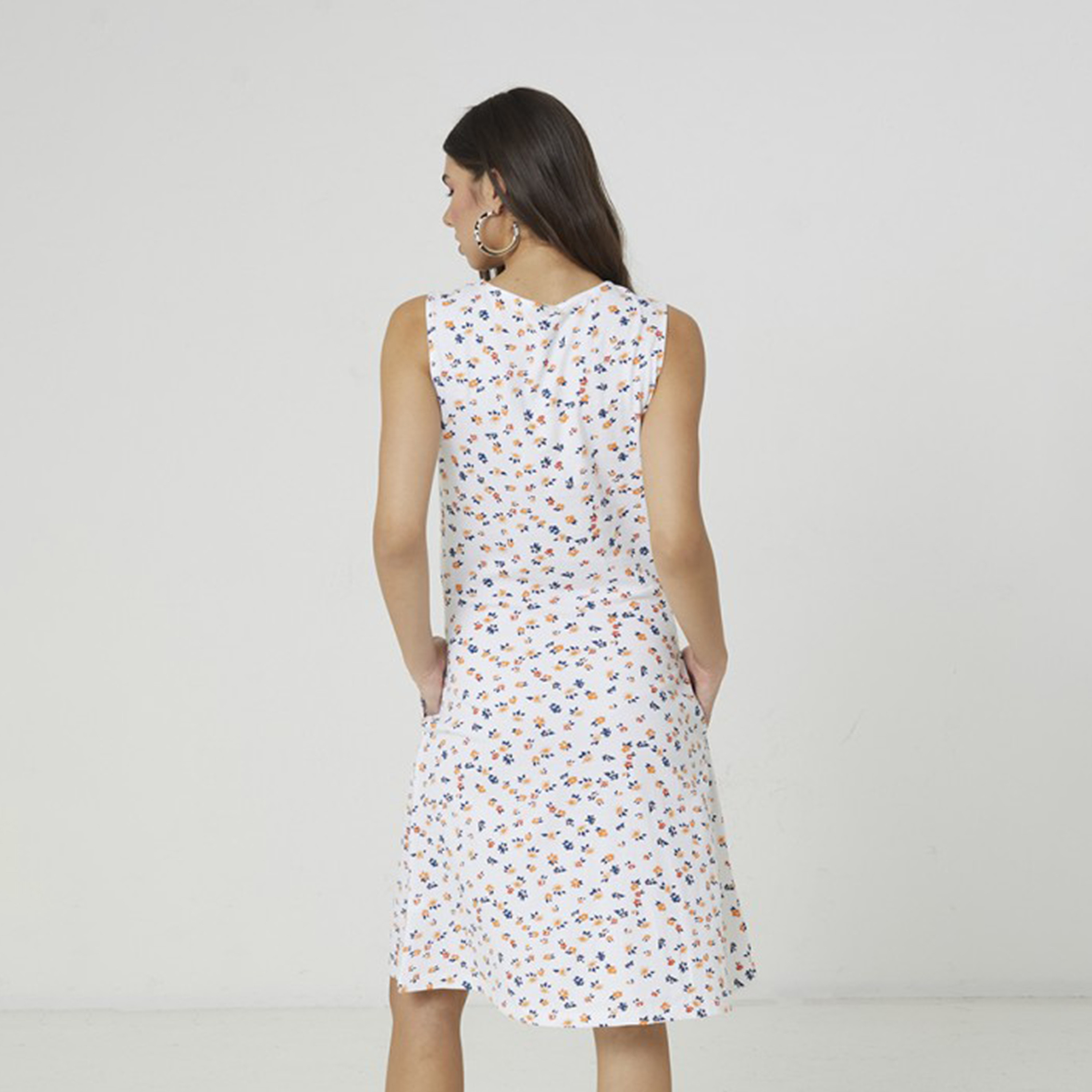 أيروبوستال- فستان نسائي متوسط ​​الطول مطبوع برقبة دائرية وبدون أكمام-women-clothing-dresses-image-2
