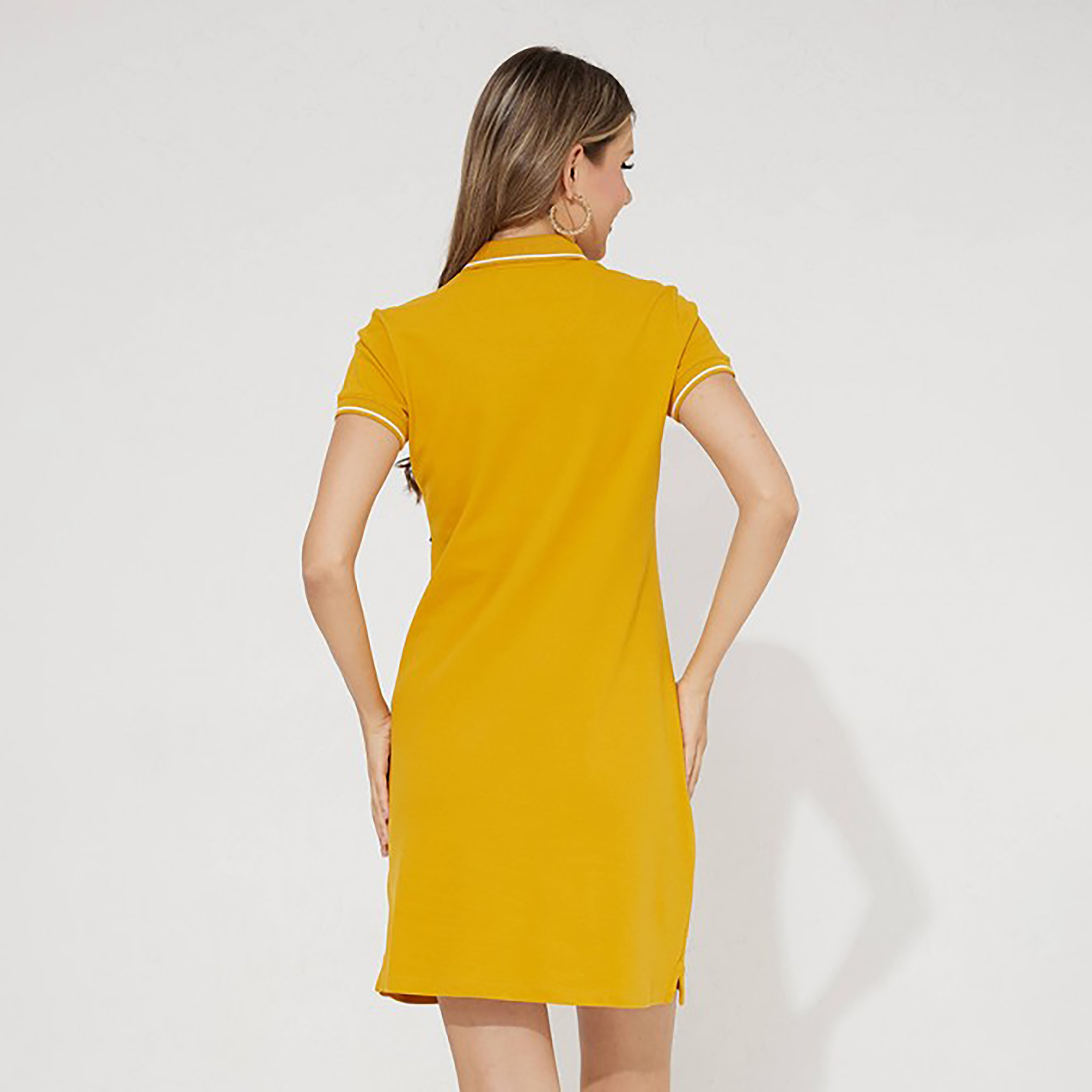 فستان ميني تي شيرت بياقة ذو بولو مع كولور بلوكد من إيروبوستال-women-clothing-dresses-image-8