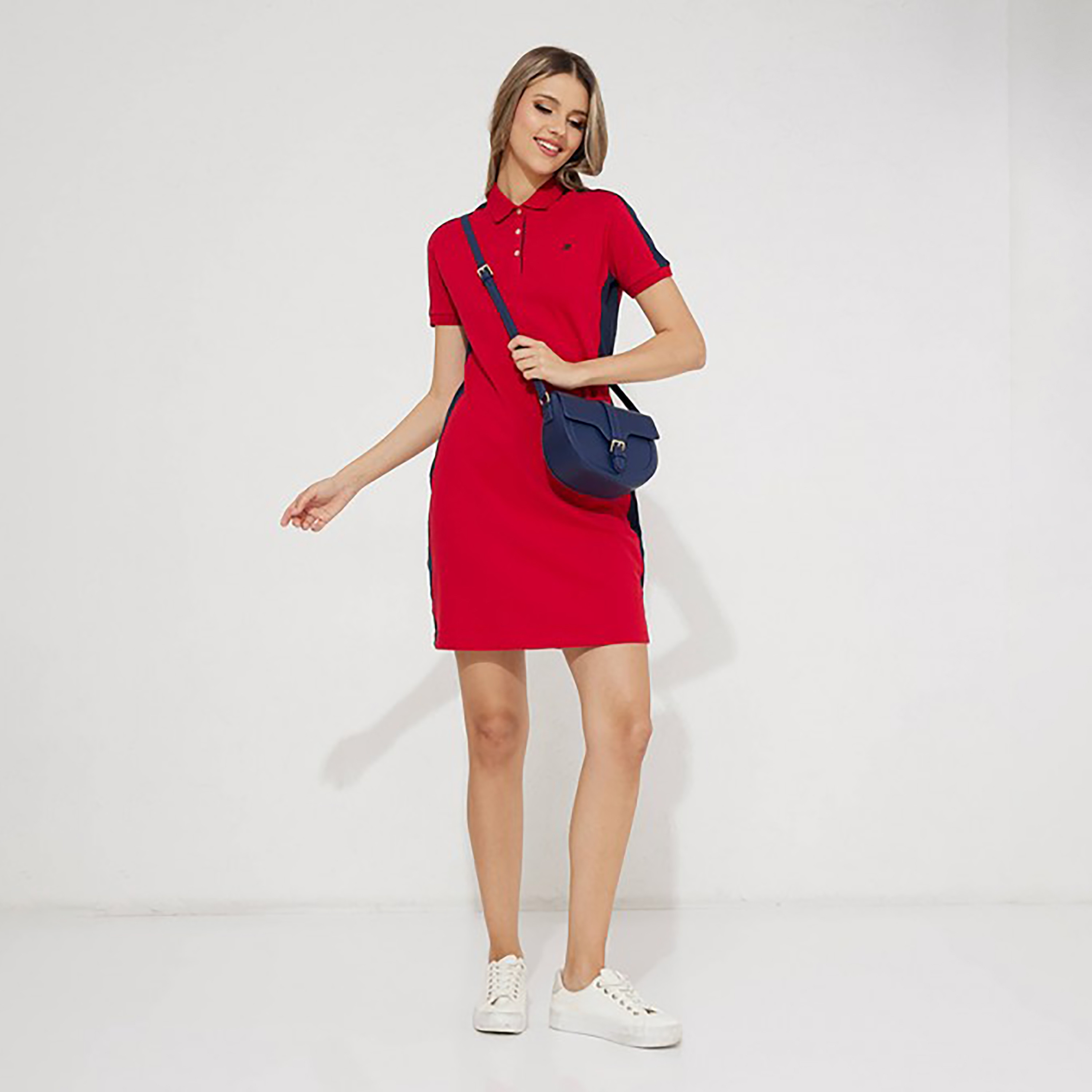 Aeropostale Plain Polo Collar Mini T-Shirt Dress-women-clothing-dresses-image-2