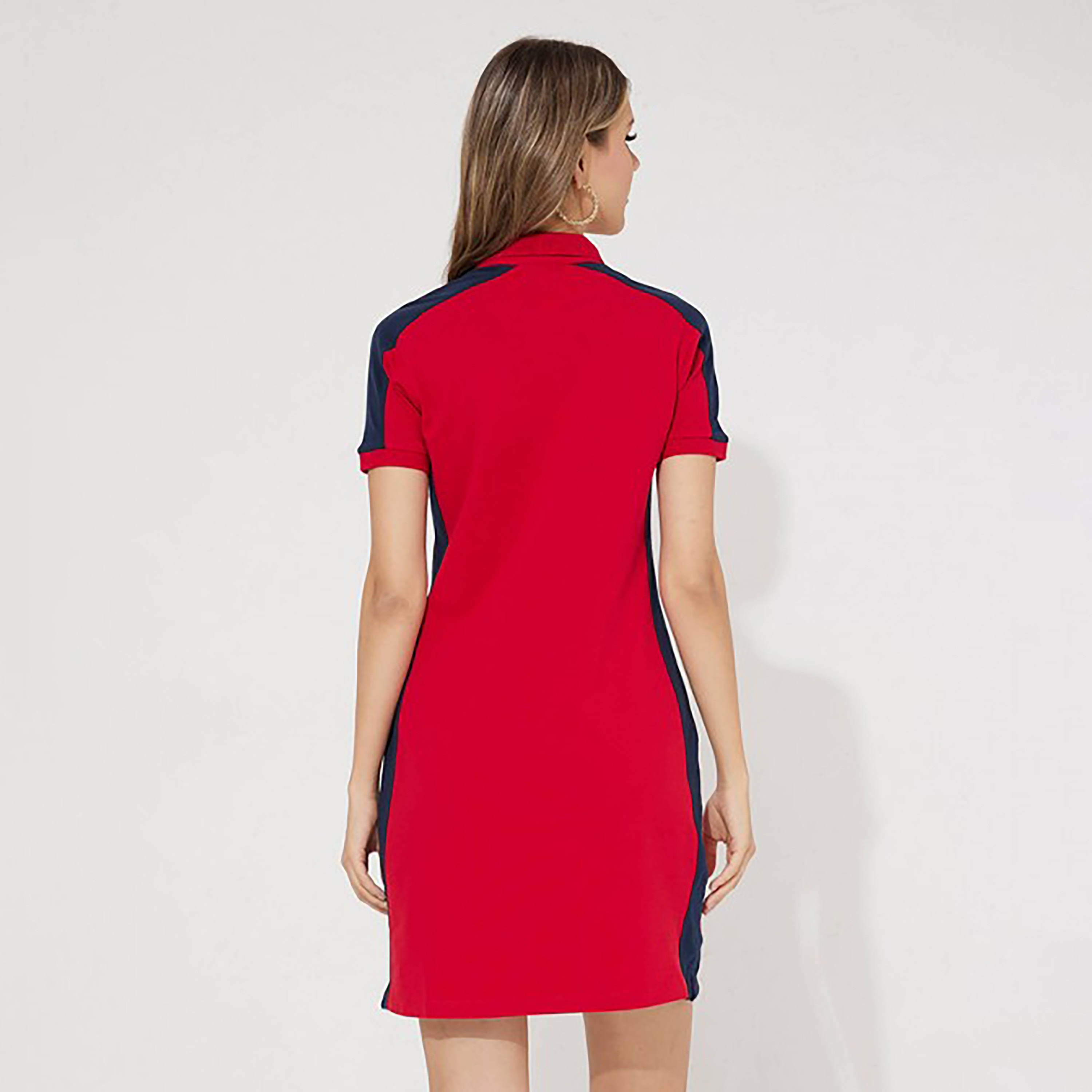 فستان ميني تي شيرت بياقة ذو بولو سادة من إيروبوستال-women-clothing-dresses-image-4
