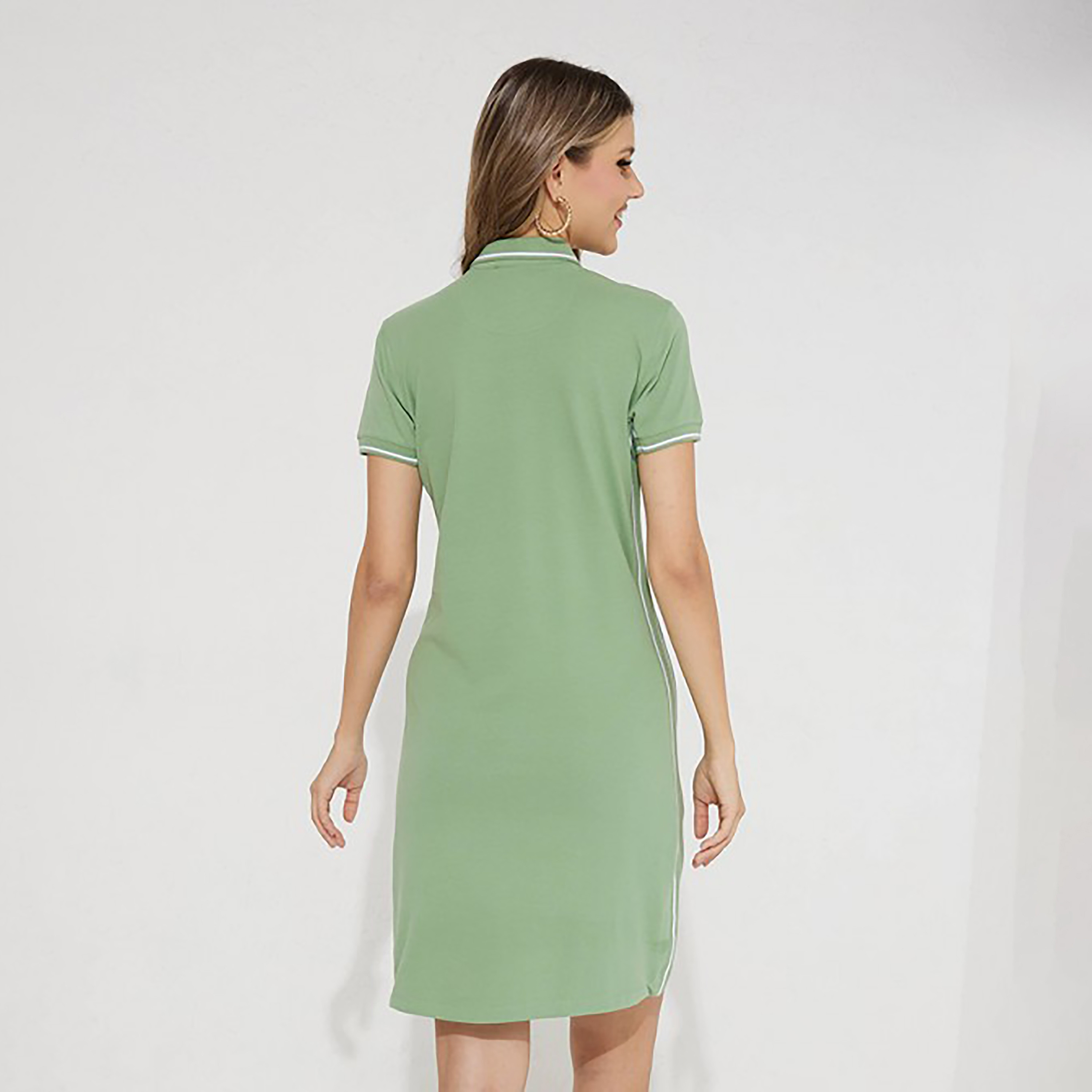 Aeropostale Plain Polo Collar Mini T-Shirt Dress-women-clothing-dresses-image-4