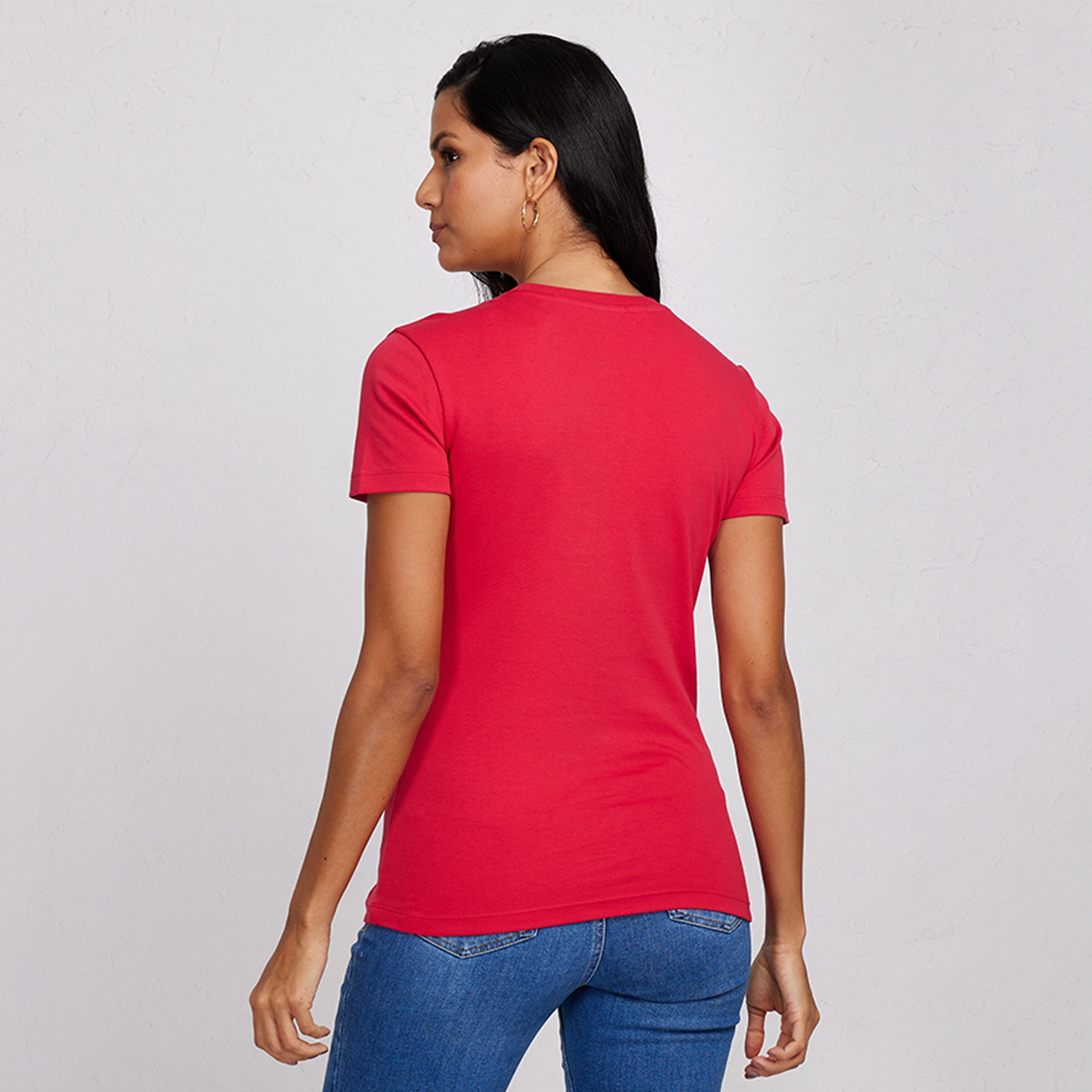 تي شيرت نسائي بأكمام قصيرة ورقبة دائرية سادة من أيروبوستال-women-clothing-tshirts-image-16
