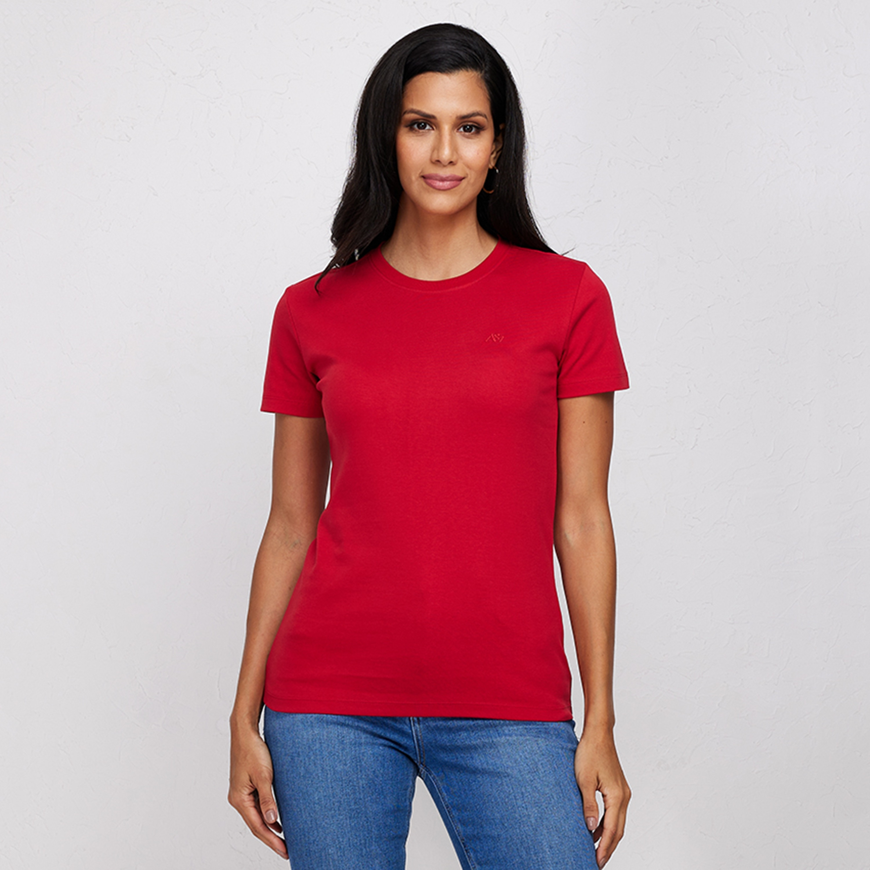 تي شيرت نسائي بأكمام قصيرة ورقبة دائرية سادة من أيروبوستال-women-clothing-tshirts-image-5