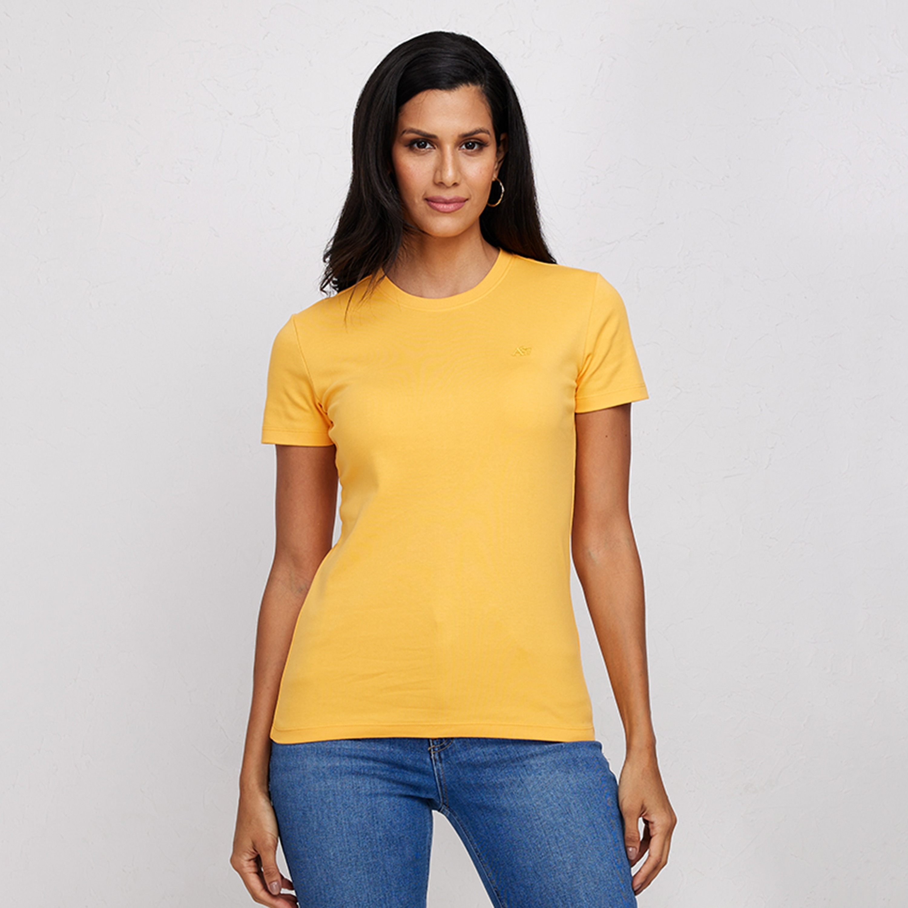 تي شيرت نسائي بأكمام قصيرة ورقبة دائرية سادة من أيروبوستال-women-clothing-tshirts-image-9