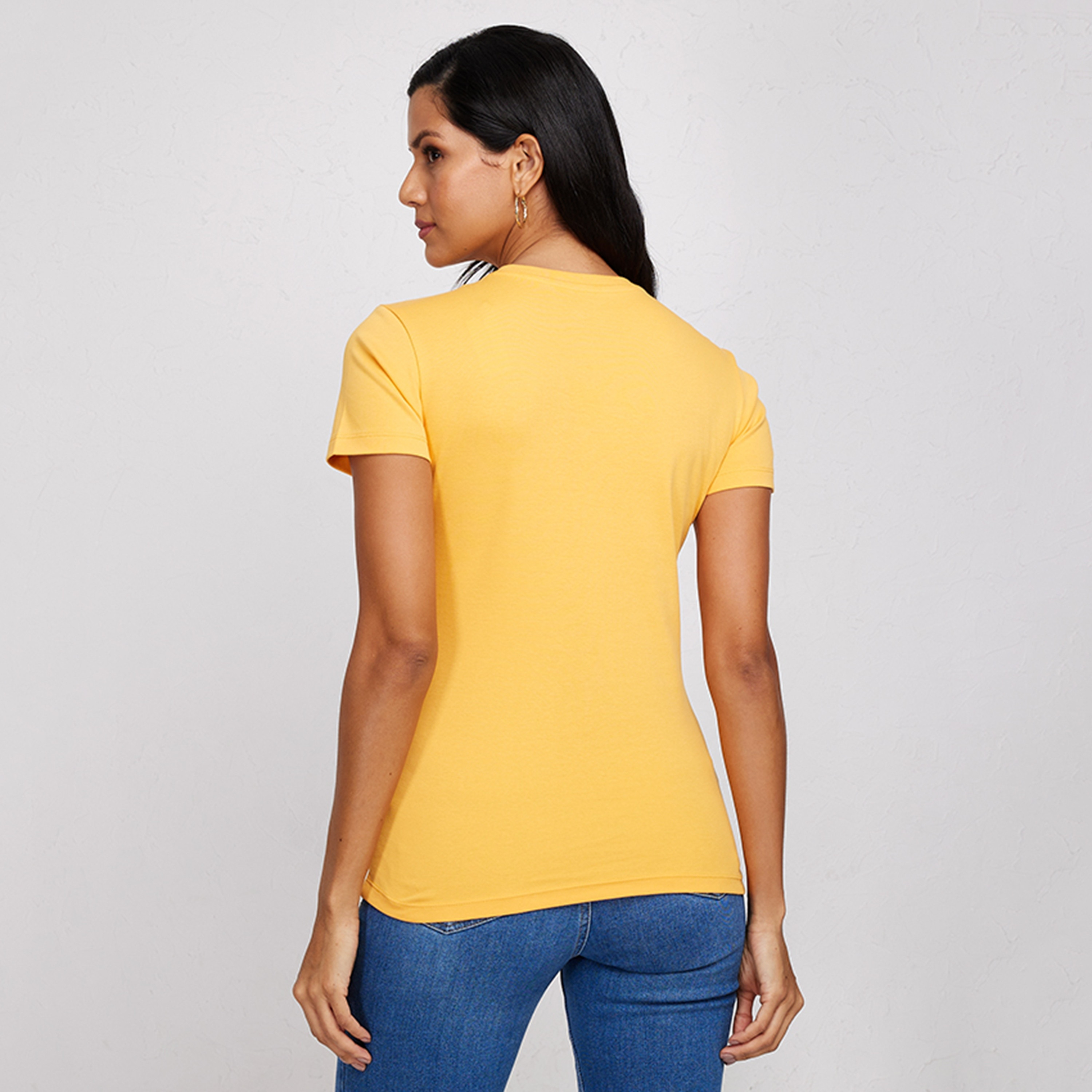 تي شيرت نسائي بأكمام قصيرة ورقبة دائرية سادة من أيروبوستال-women-clothing-tshirts-image-12