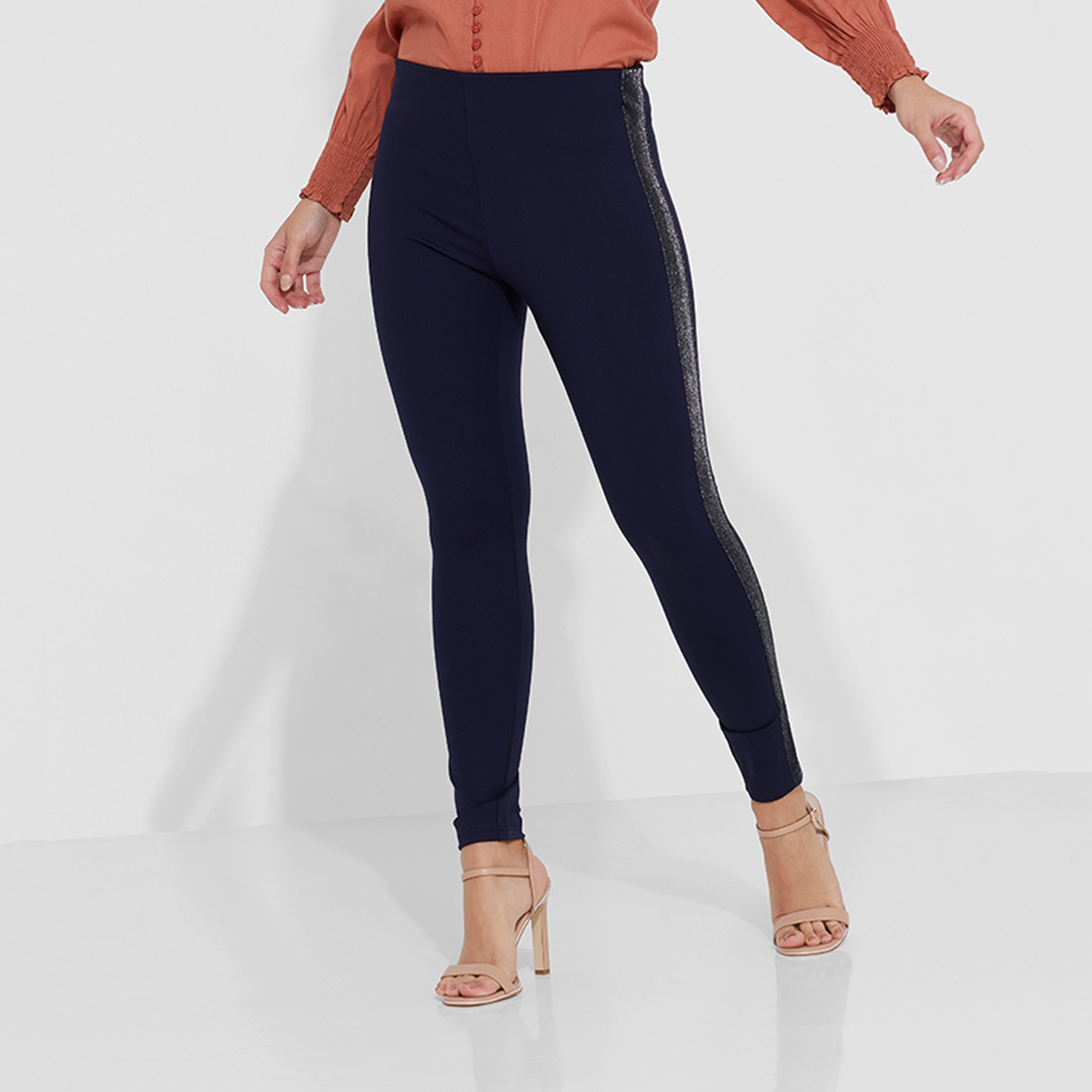 بنطلون نسائي ضيق بخصر مطاطي ولوحة لامعة من أيروبوستال-women-clothing-bottoms-leggings-image-7