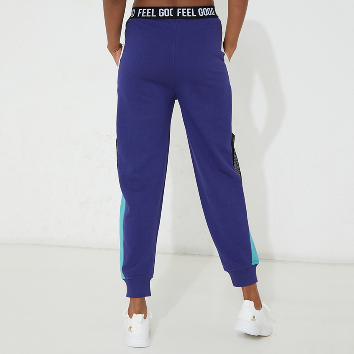 Aeropostale Women Navy Blue Colour Blocked Elasticated Waistband Joggers with Slant Pockets-women-clothing-bottoms-joggers-image-2