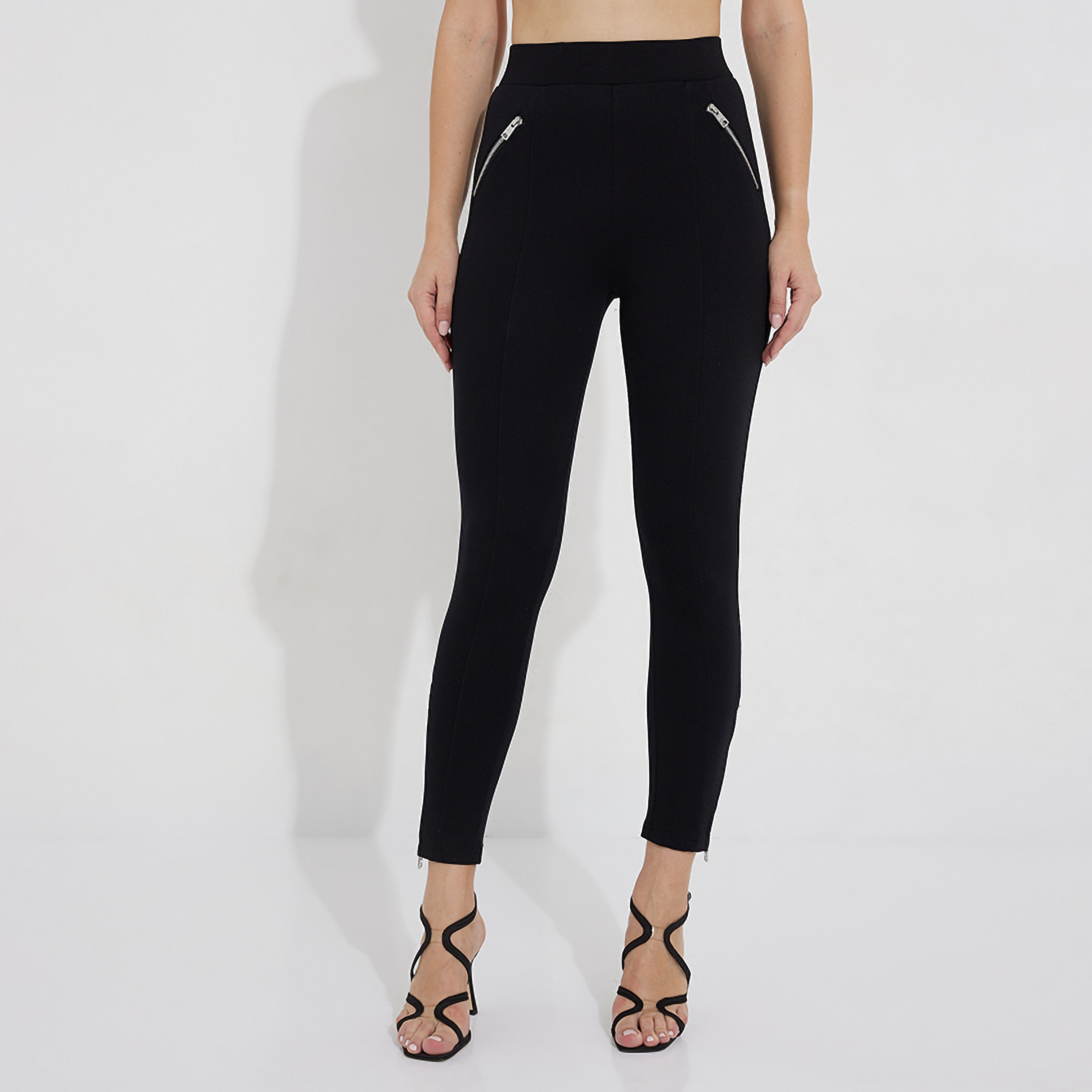 بنطال رياضي ضيق نسائي مطاطي بخصر مرتفع من أيروبوستال-women-clothing-bottoms-leggings-image-1
