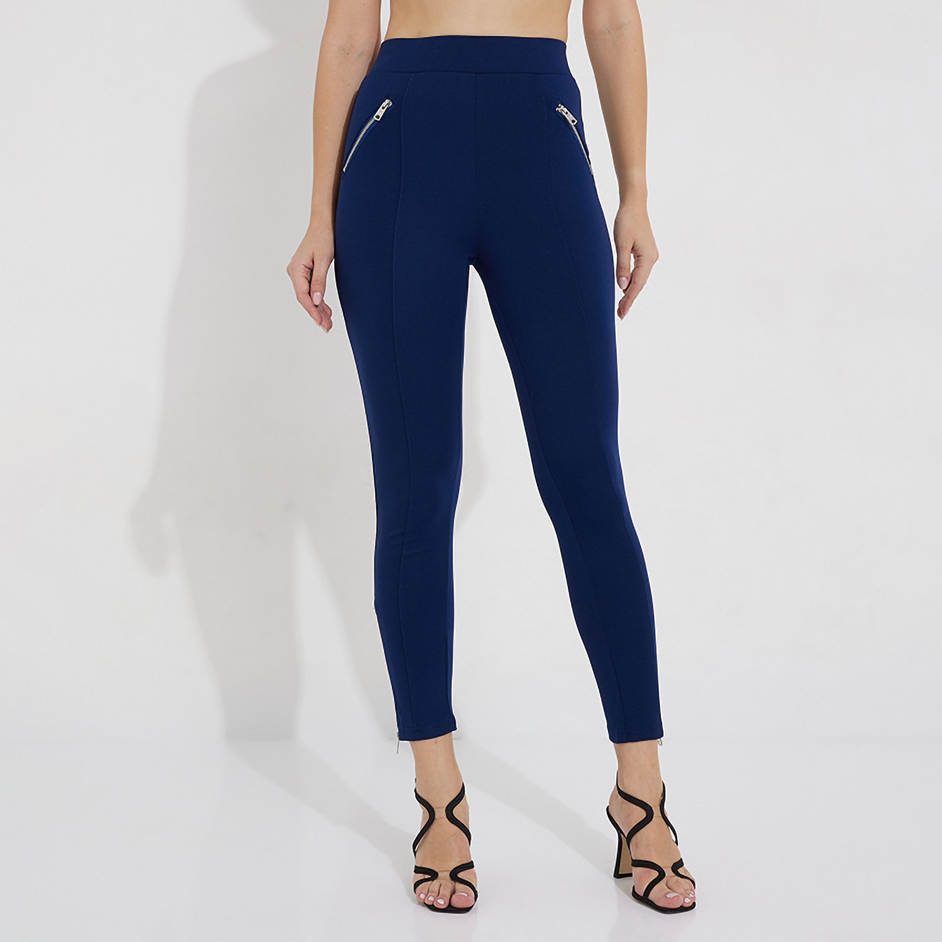Aeropostale Plain High-Rise Elasticated Women's Treggings-women-clothing-bottoms-leggings-image-1