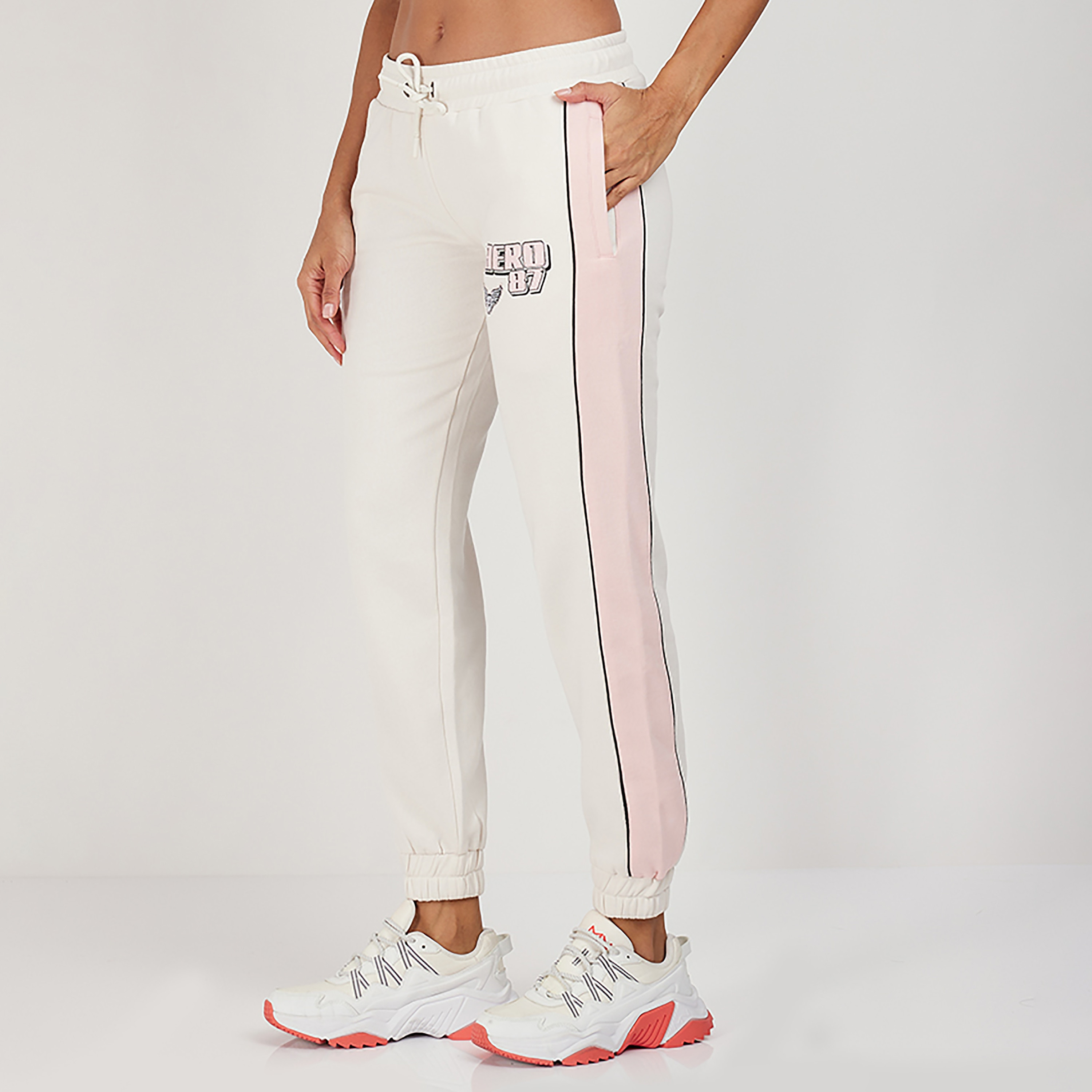 Aeropostale Colour Block Mid-Rise Drawstring Jogger-women-clothing-bottoms-joggers-image-1