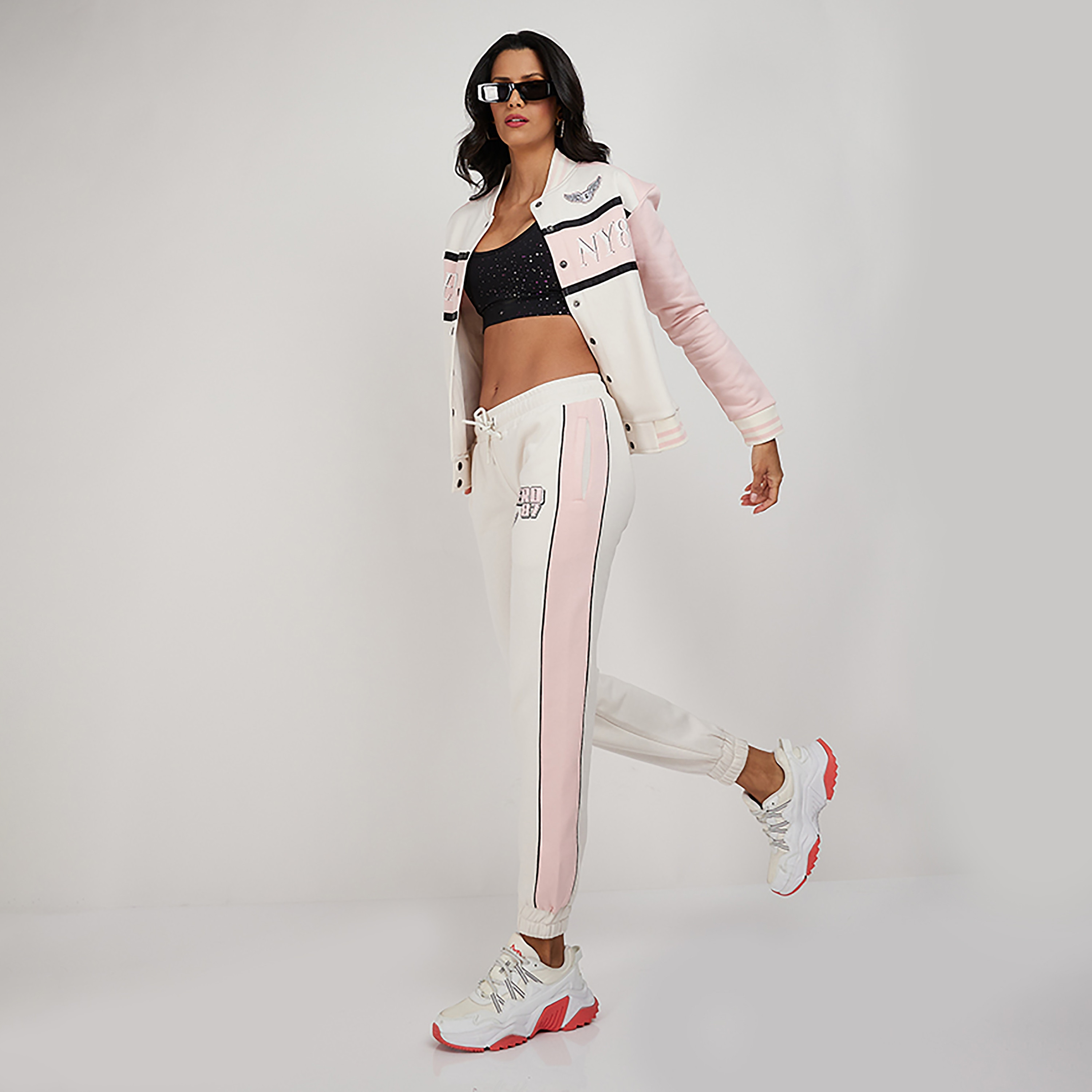 جوغرز برباط ذو متوسط الارتفاع من إيروبوستال مع كلر بلوك-women-clothing-bottoms-joggers-image-2