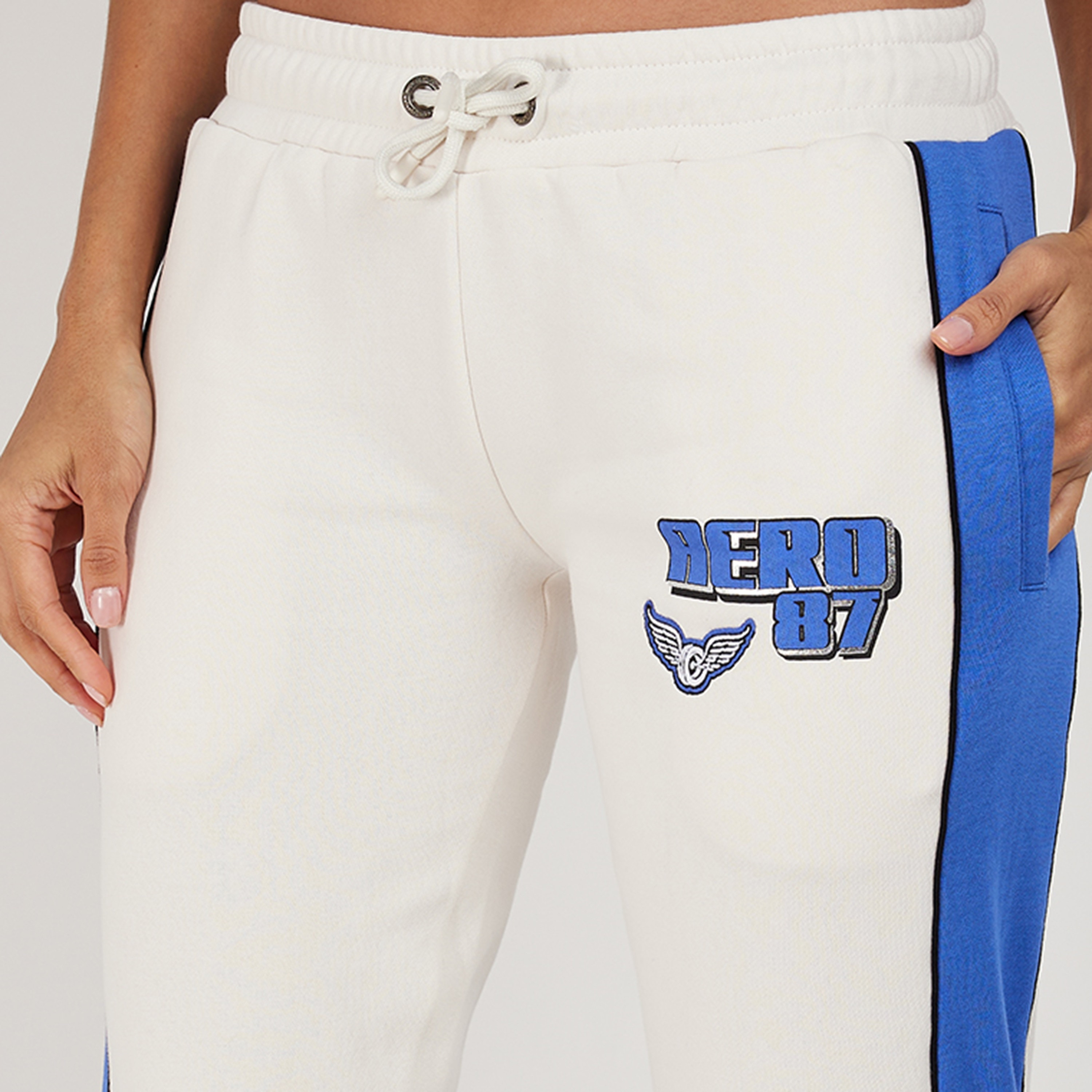 بنطلون رياضي نسائي بخصر متوسط الارتفاع وسلك سحب متعدد الألوان من أيروبوستال-women-clothing-bottoms-joggers-image-3