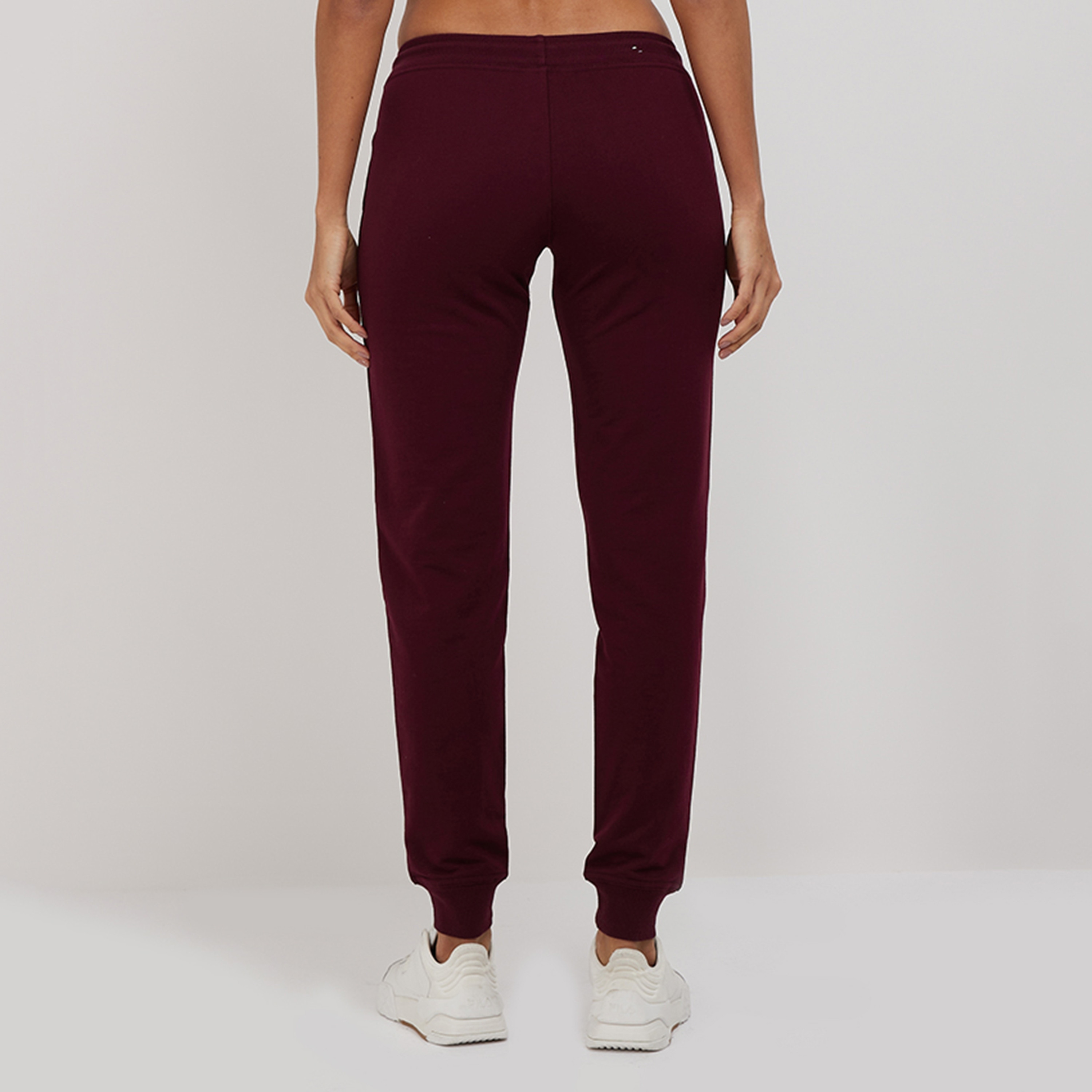 بنطلون رياضي نسائي سادة بخصر متوسط ورباط للإغلاق من أيروبوستال-women-clothing-bottoms-joggers-image-4