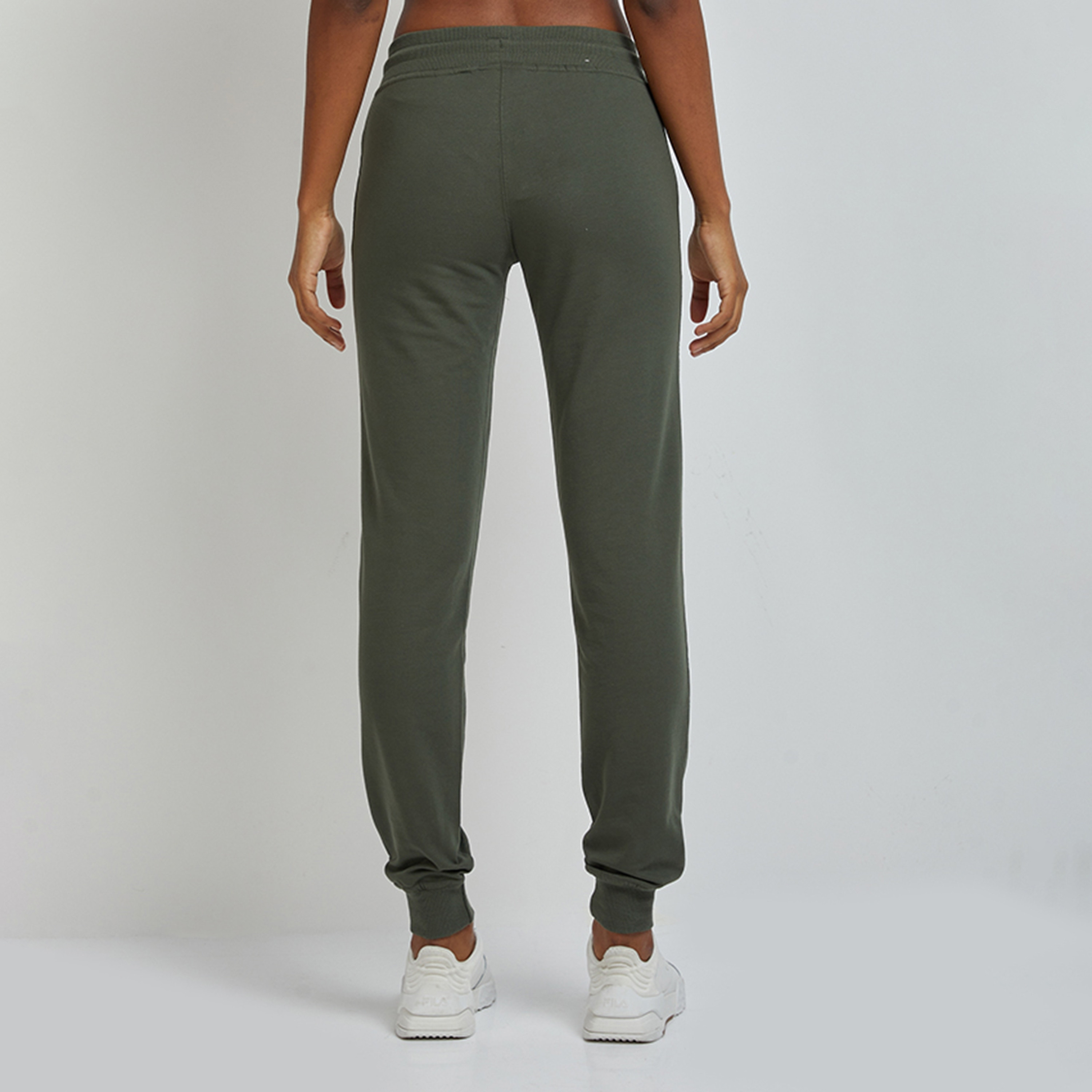 بنطلون ركض نسائي سادة بخصر متوسط ورباط من أيروبوستال-women-clothing-bottoms-joggers-image-4