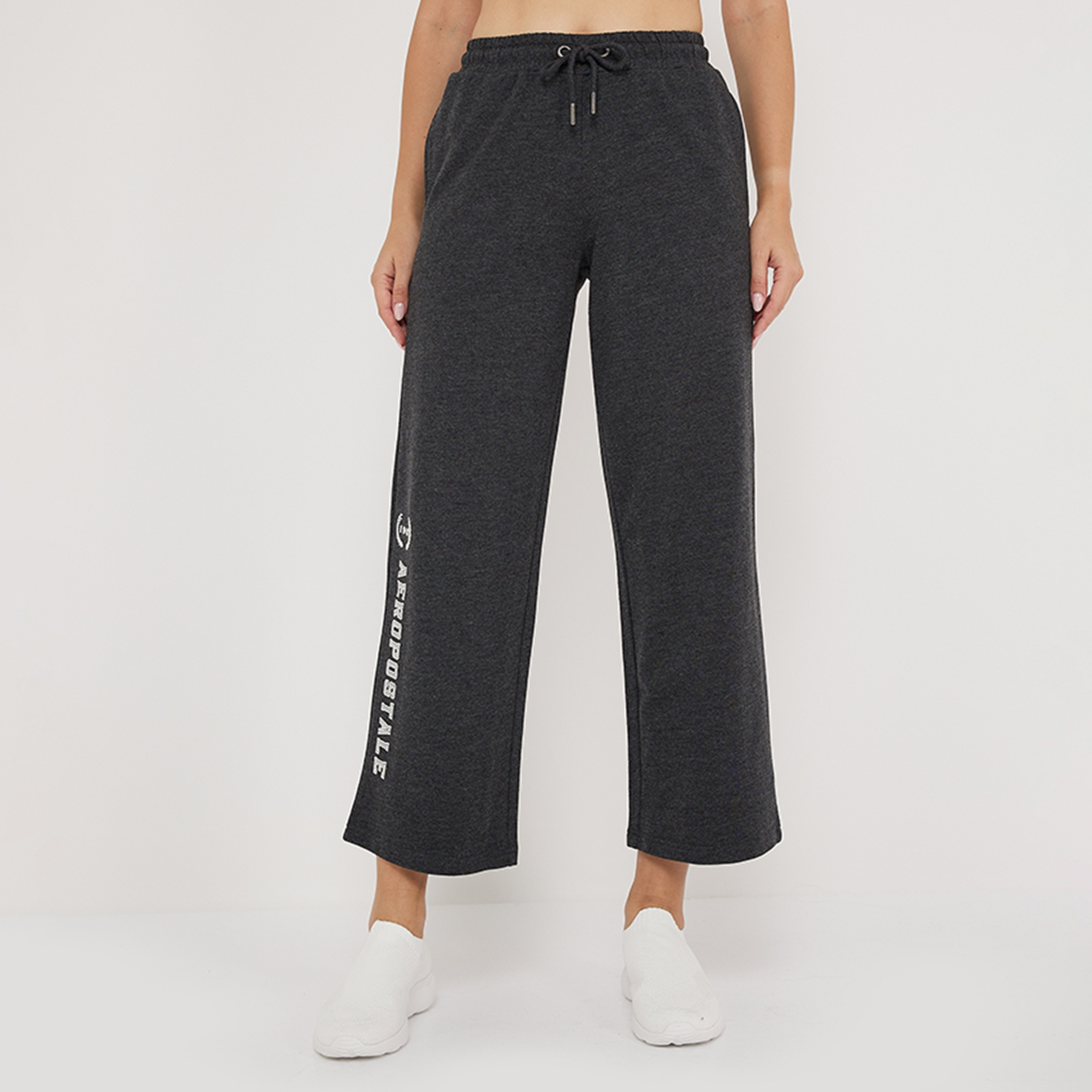 بنطال رياضي نسائي أبليك متوسط الارتفاع برباط من أيروبوستال-women-clothing-bottoms-joggers-image-1