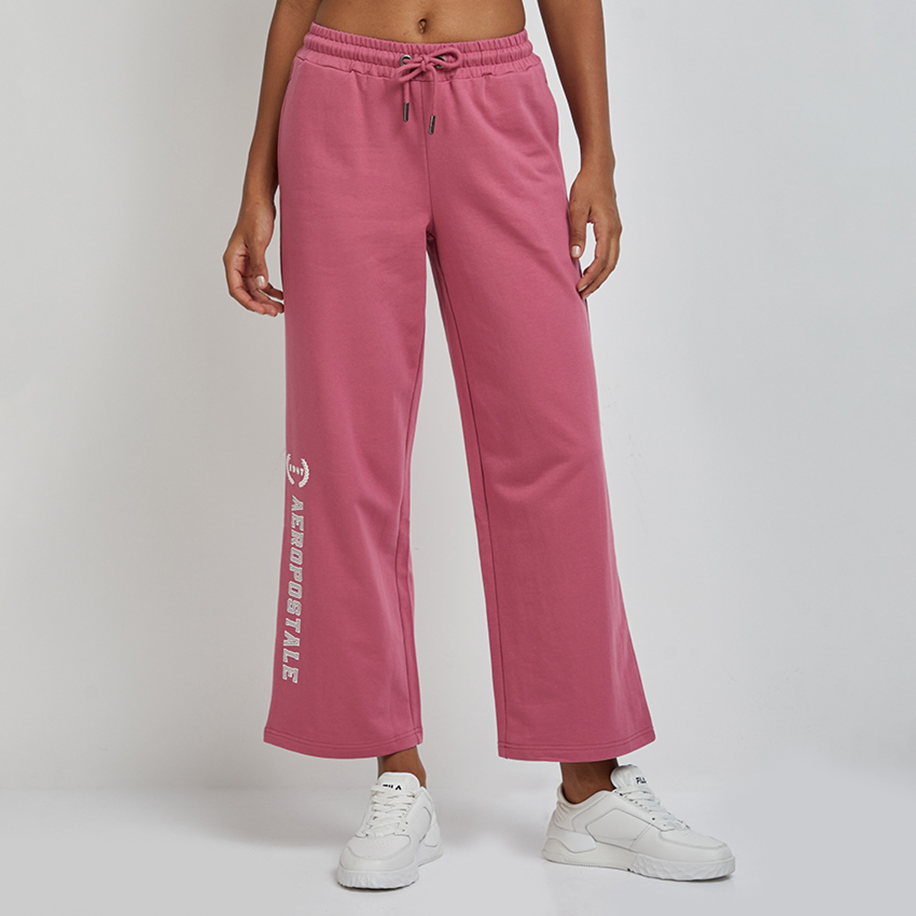 بنطال رياضي نسائي أبليك متوسط الارتفاع برباط من أيروبوستال-women-clothing-bottoms-joggers-image-5