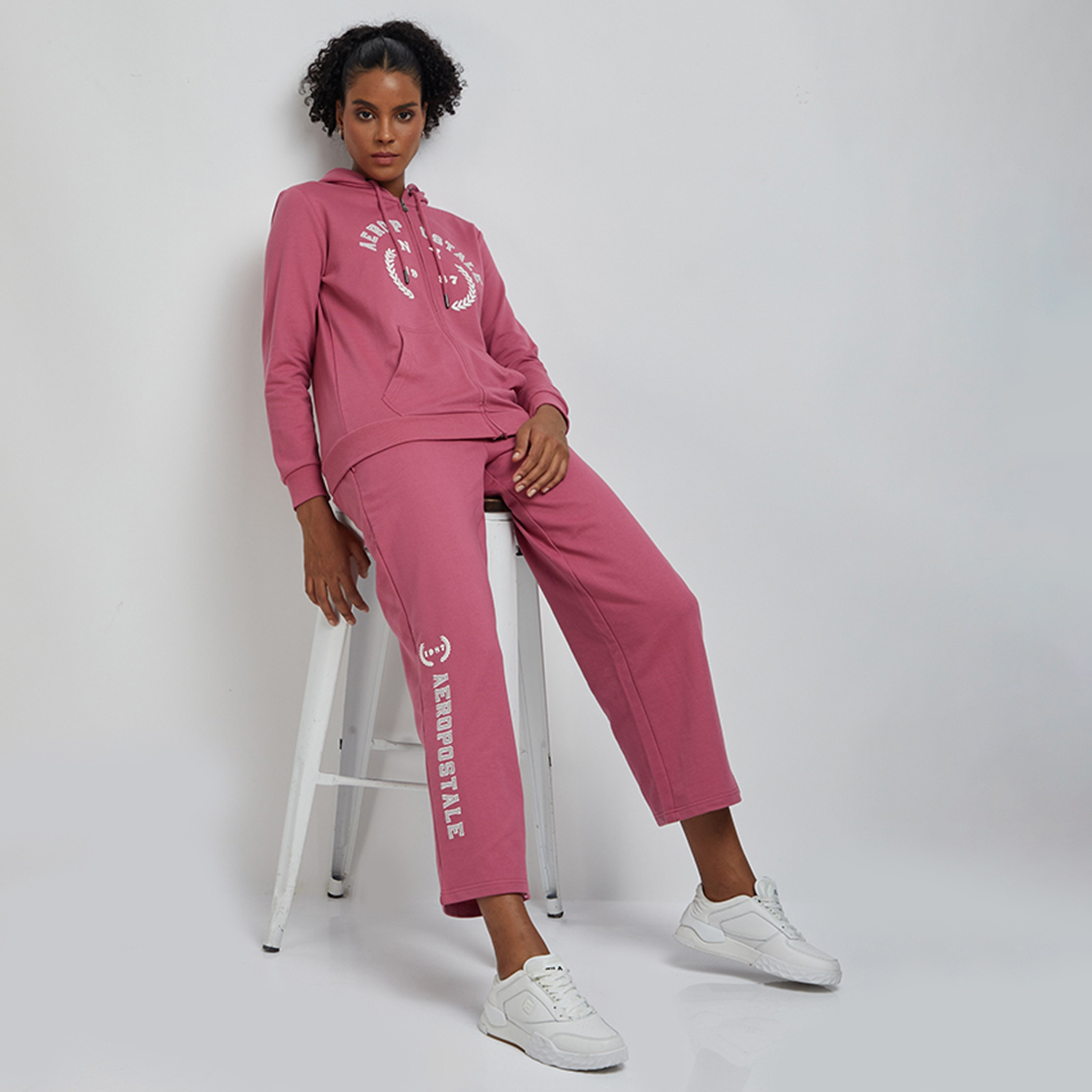 بنطال رياضي نسائي أبليك متوسط الارتفاع برباط من أيروبوستال-women-clothing-bottoms-joggers-image-6