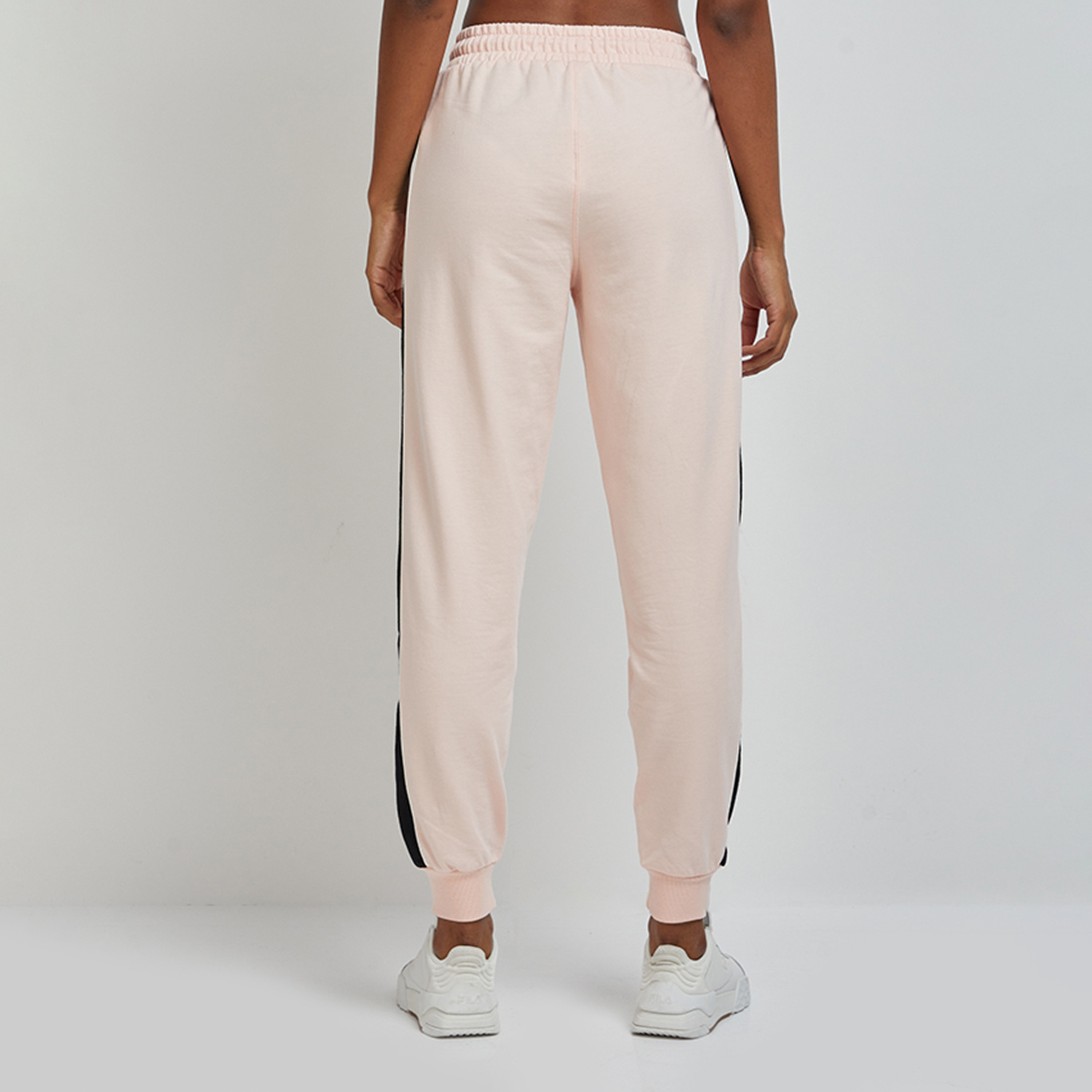 بنطال رياضي نسائي سادة بخصر مرتفع ورباط بخطوط جانبية من أيروبوستال-women-clothing-bottoms-joggers-image-4
