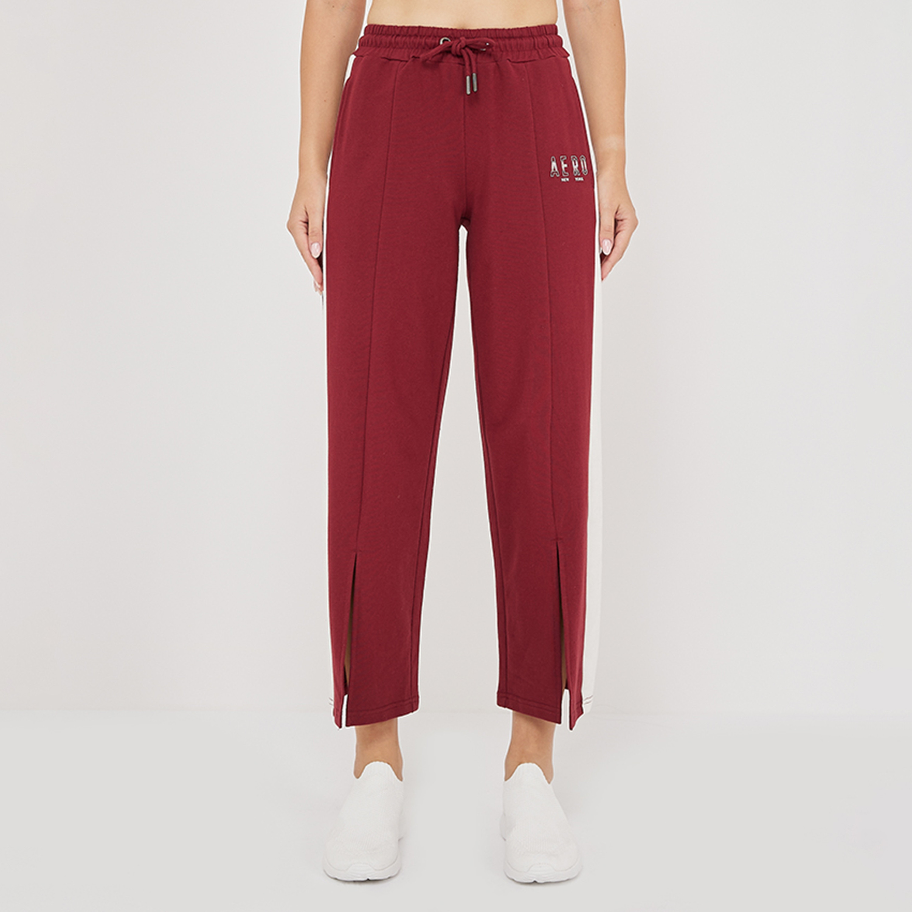 Aeropostale Color-Blocked High-Rise Drawstring Fastening Women's Sweatpants-women-clothing-bottoms-joggers-image-1