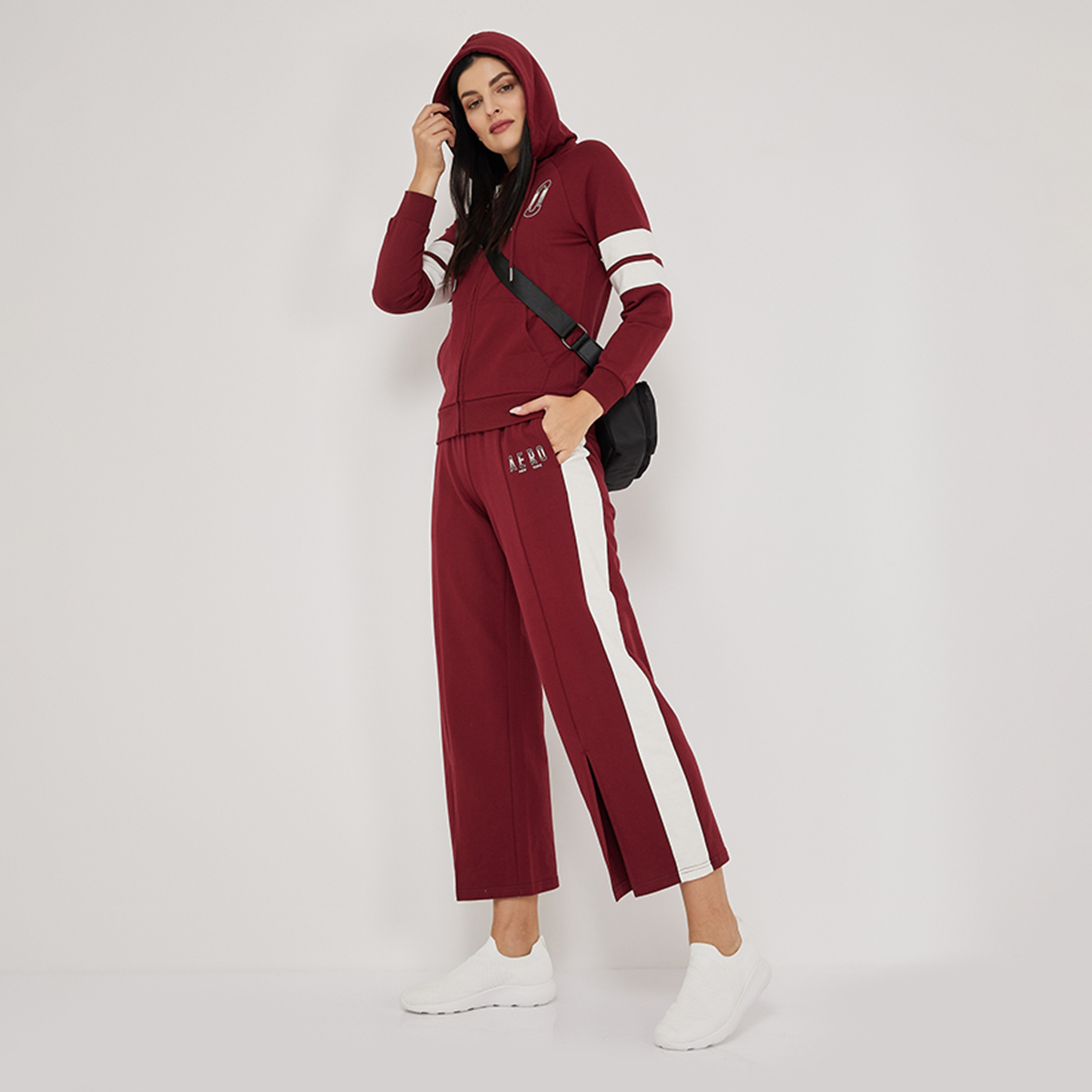 Aeropostale Color-Blocked High-Rise Drawstring Fastening Women's Sweatpants-women-clothing-bottoms-joggers-image-2