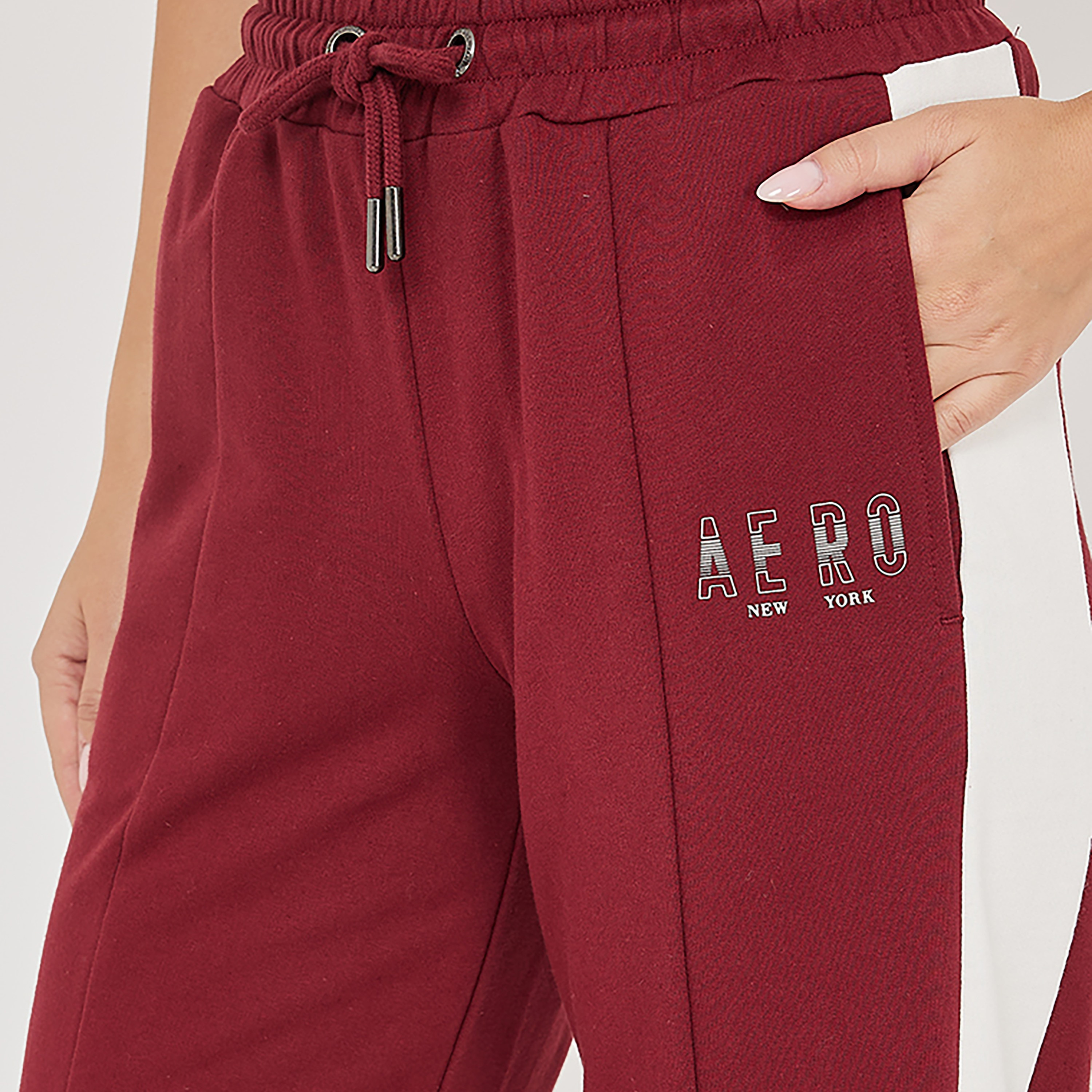 Aeropostale Color-Blocked High-Rise Drawstring Fastening Women's Sweatpants-women-clothing-bottoms-joggers-image-3