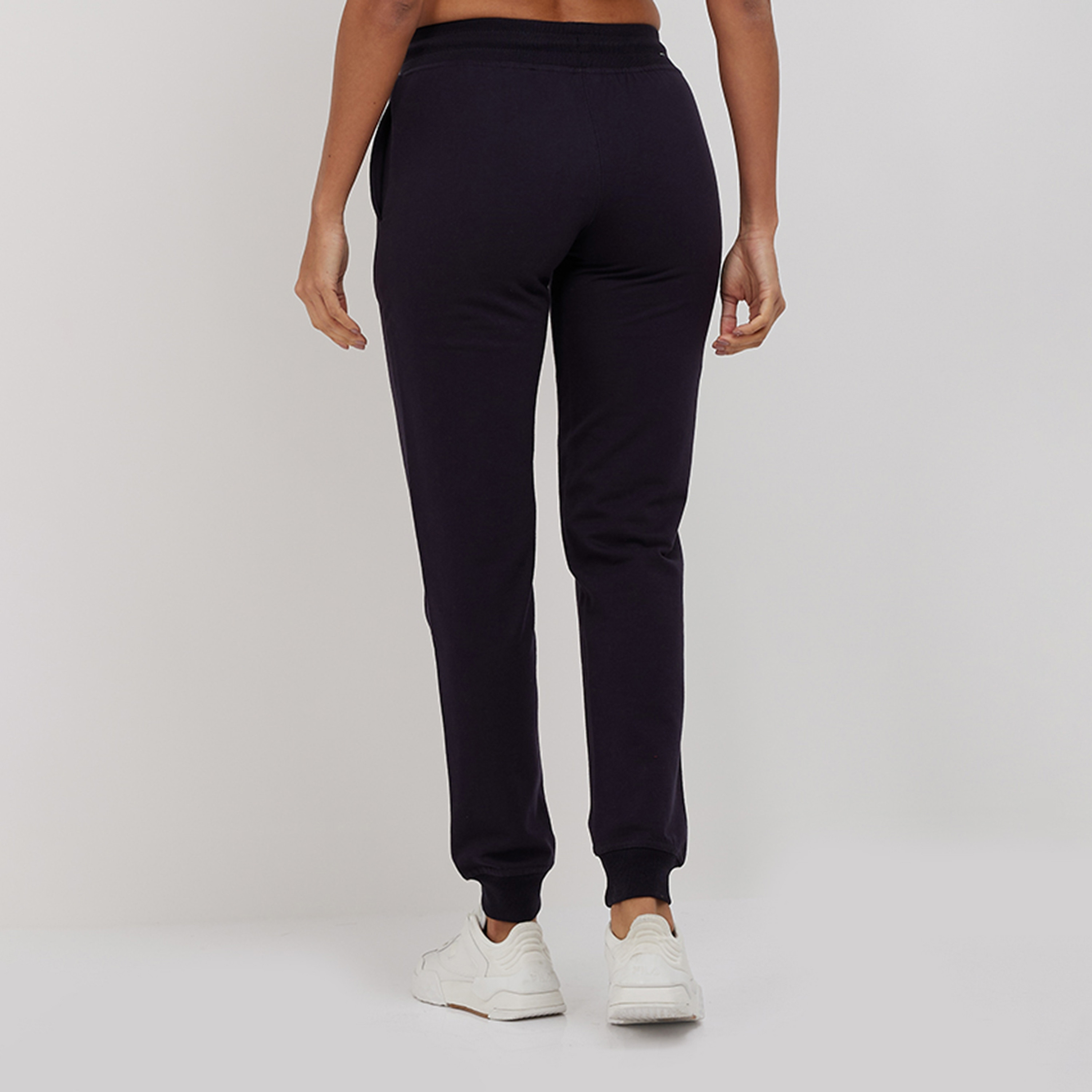 بنطلون ركض نسائي بخصر متوسط ورباط بطبعة نصية من أيروبوستال-women-clothing-bottoms-joggers-image-4