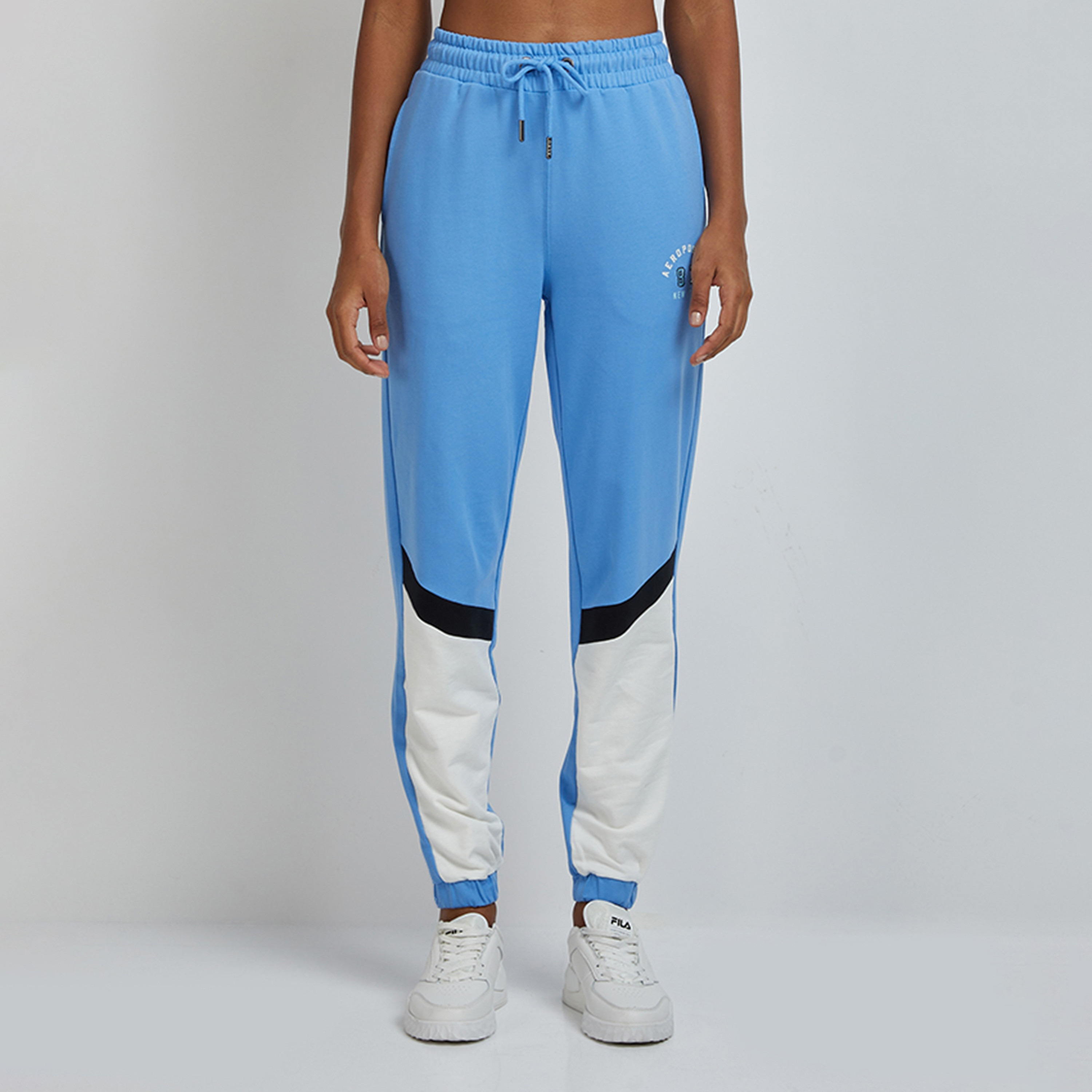 بنطلون ركض نسائي بخصر مرتفع ورباط متعدد الألوان من أيروبوستال-women-clothing-bottoms-joggers-image-1