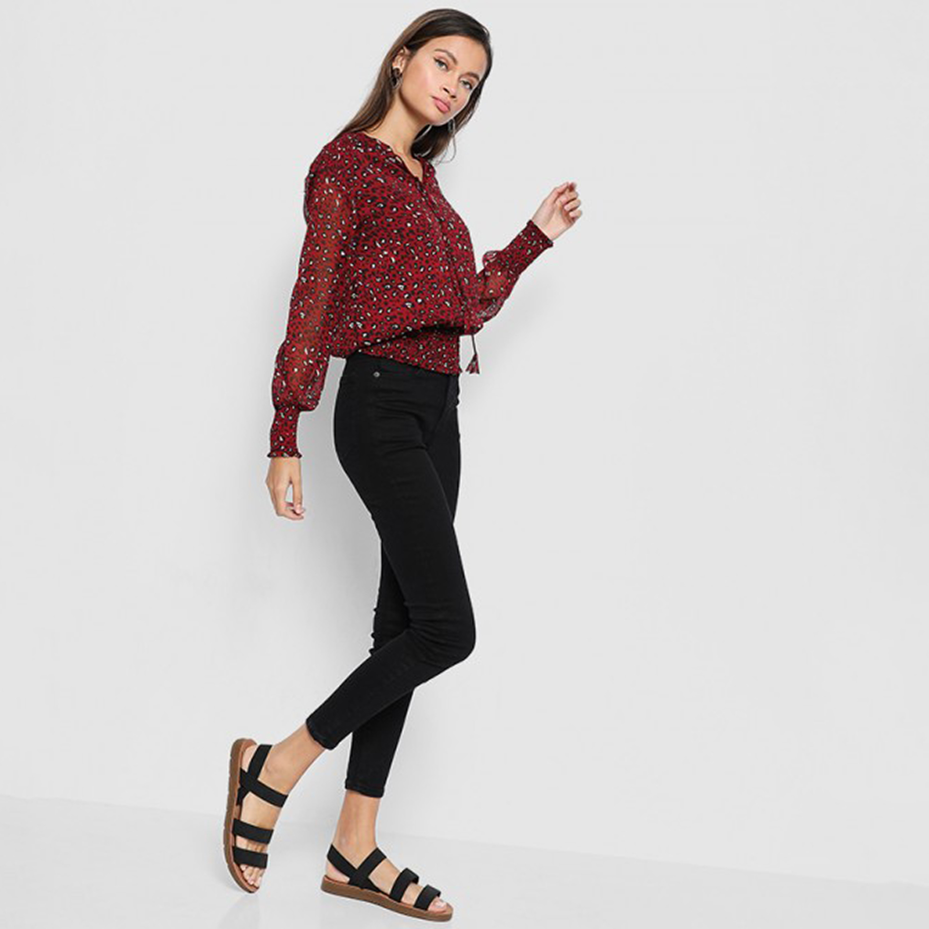 توب نسائي أحمر بطبعة حيوانات شبه شفاف من آيروبوستيل-women-clothing-shirtsandblouses-blouses-image-2