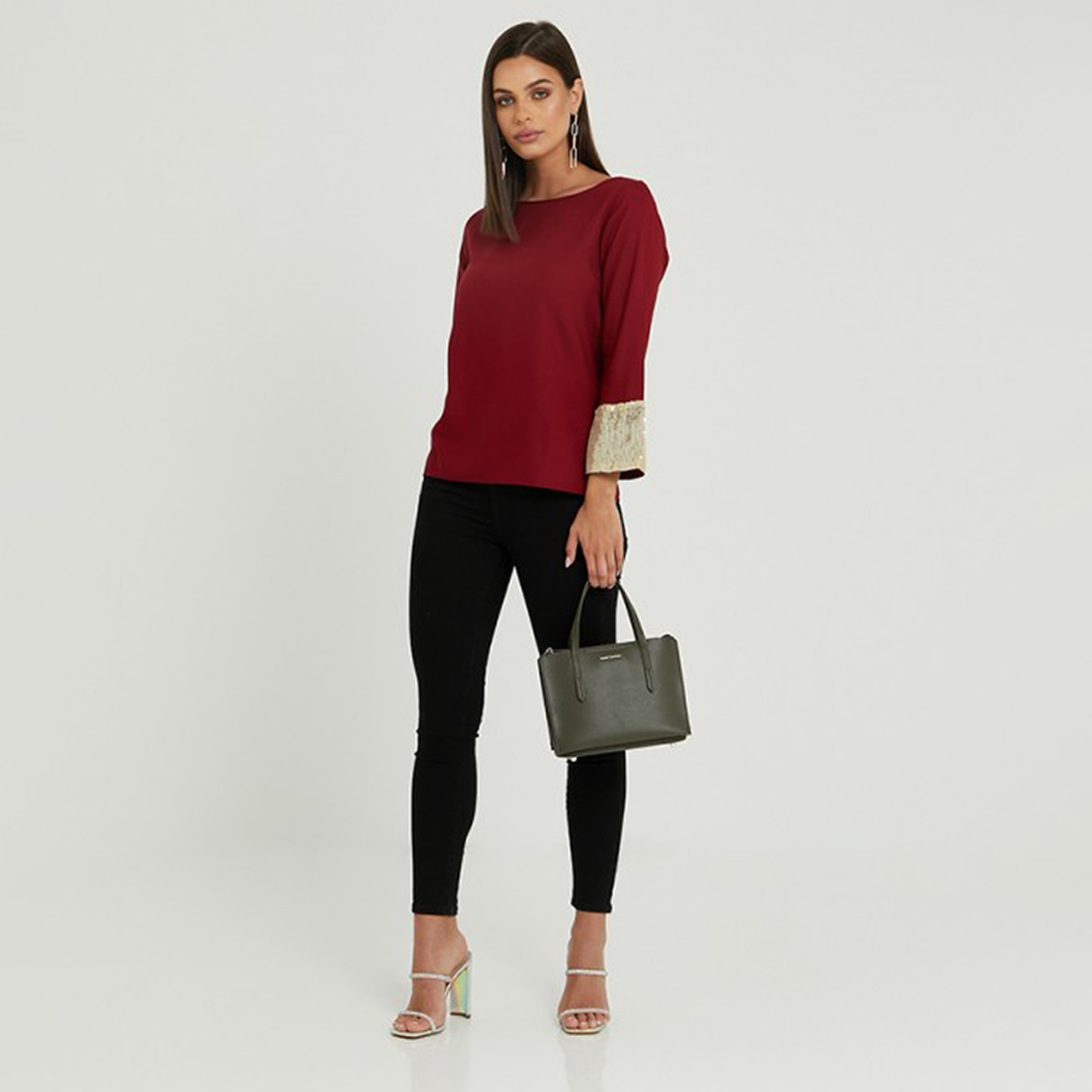 توب نسائي بأساور مرصعة بالترتر من آيروبوستيل-women-clothing-shirtsandblouses-blouses-image-2