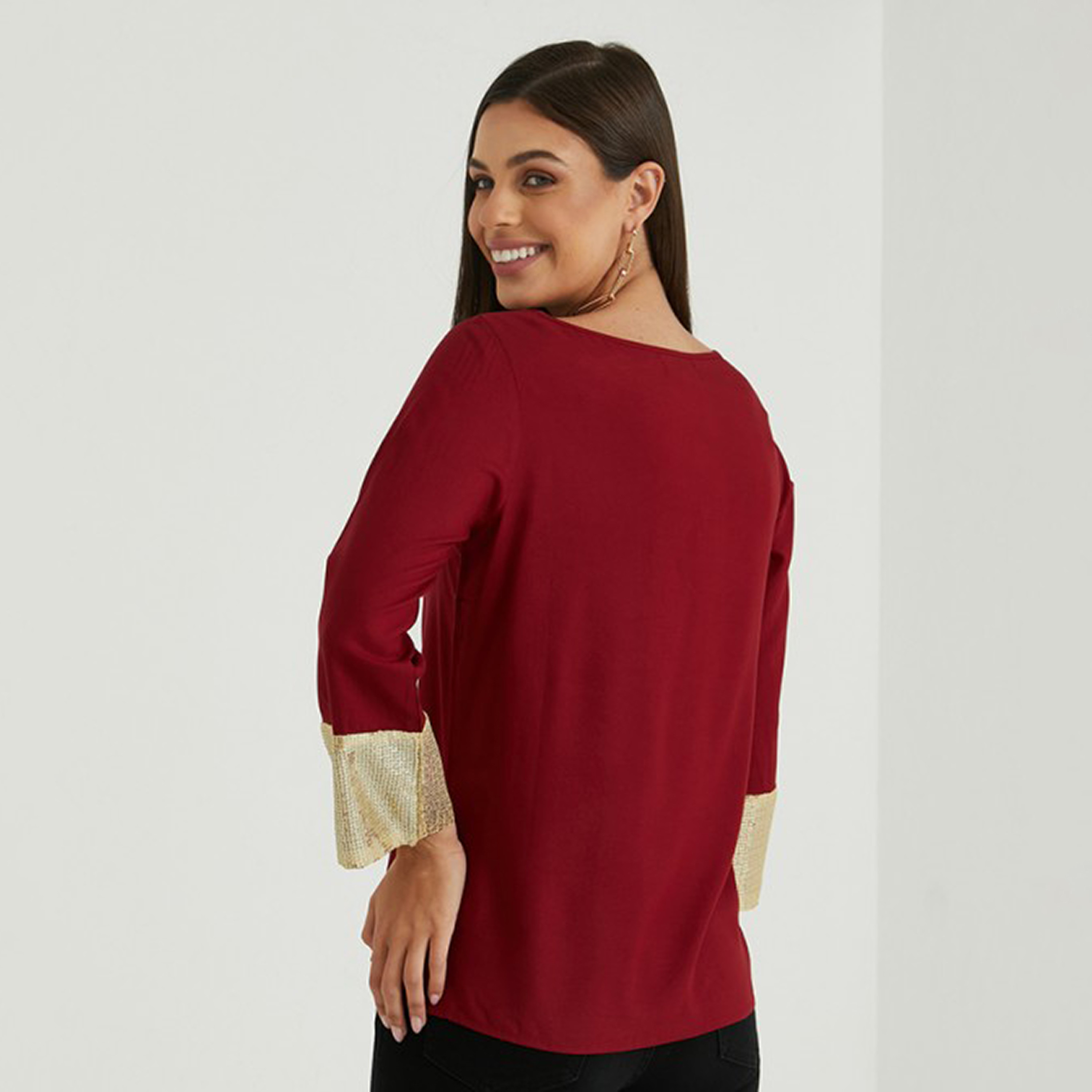 Aeropostale Sequins Cuffs Women's Top-women-clothing-shirtsandblouses-blouses-image-4