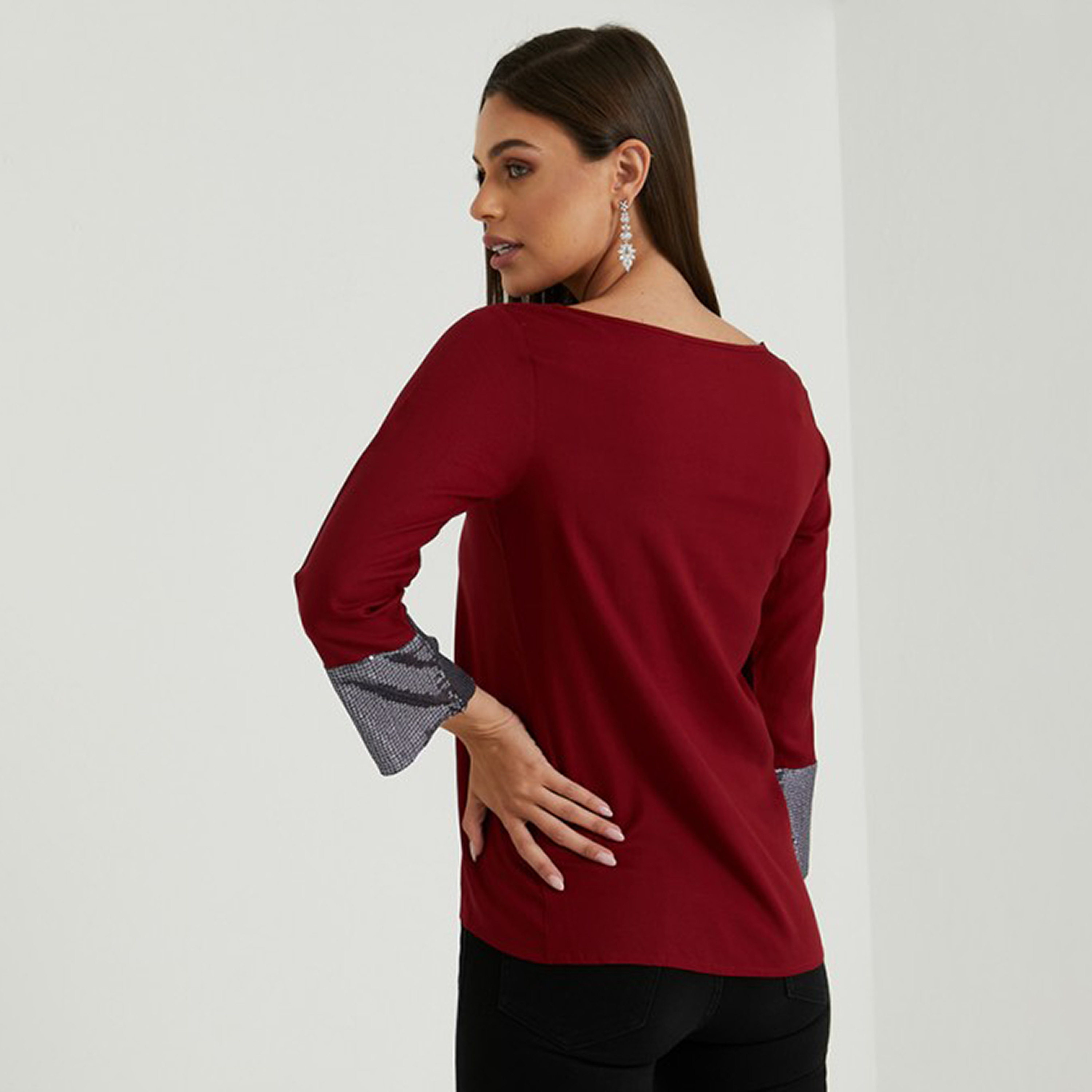توب نسائي بأساور مرصعة بالترتر من آيروبوستيل-women-clothing-shirtsandblouses-blouses-image-8