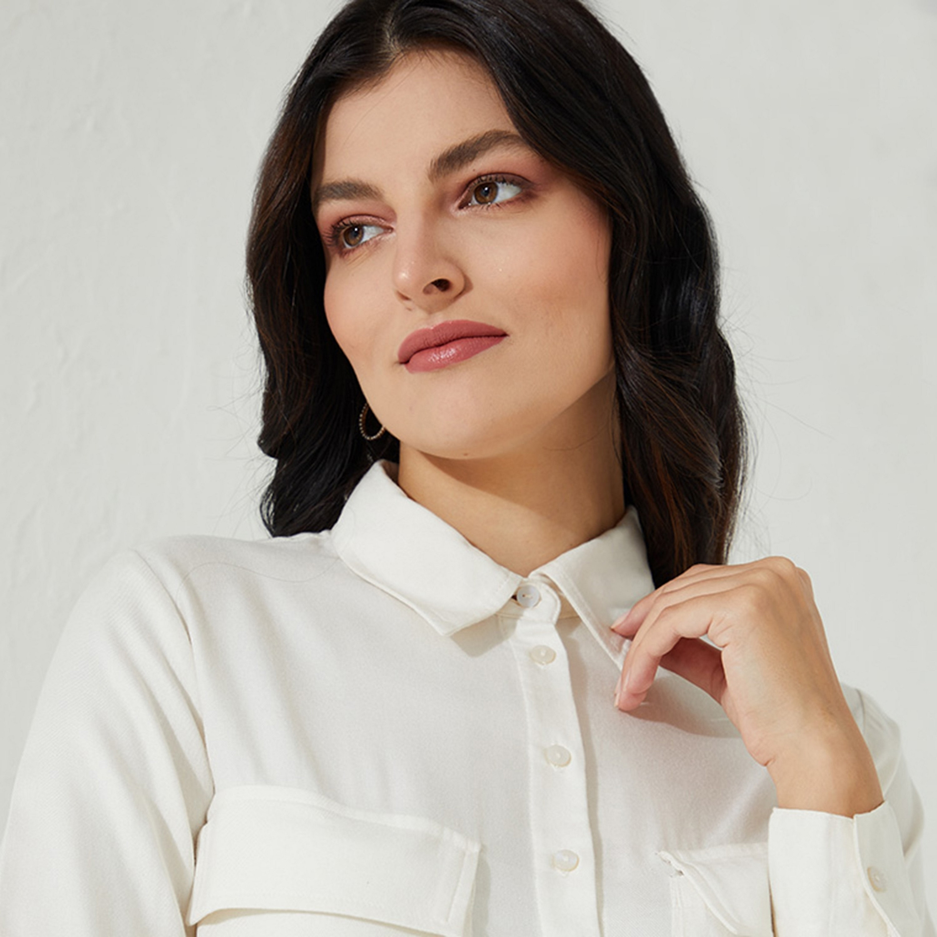 Aeropostale Plain Collared Long Sleeves Women's Shirt-women-clothing-shirtsandblouses-shirts-image-3