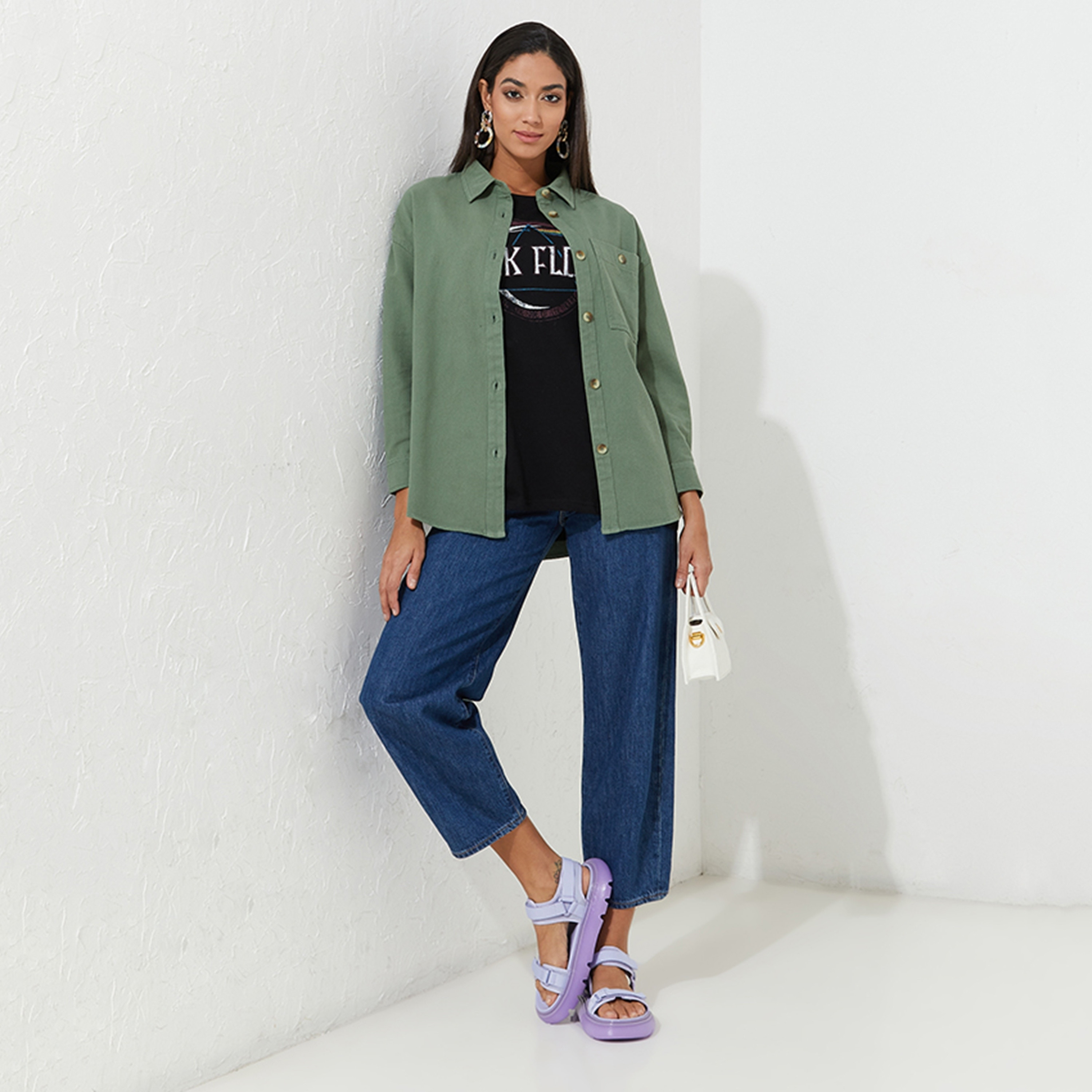 Aeropostale Plain Collared Long Sleeves Women's Shirt-women-clothing-shirtsandblouses-shirts-image-2