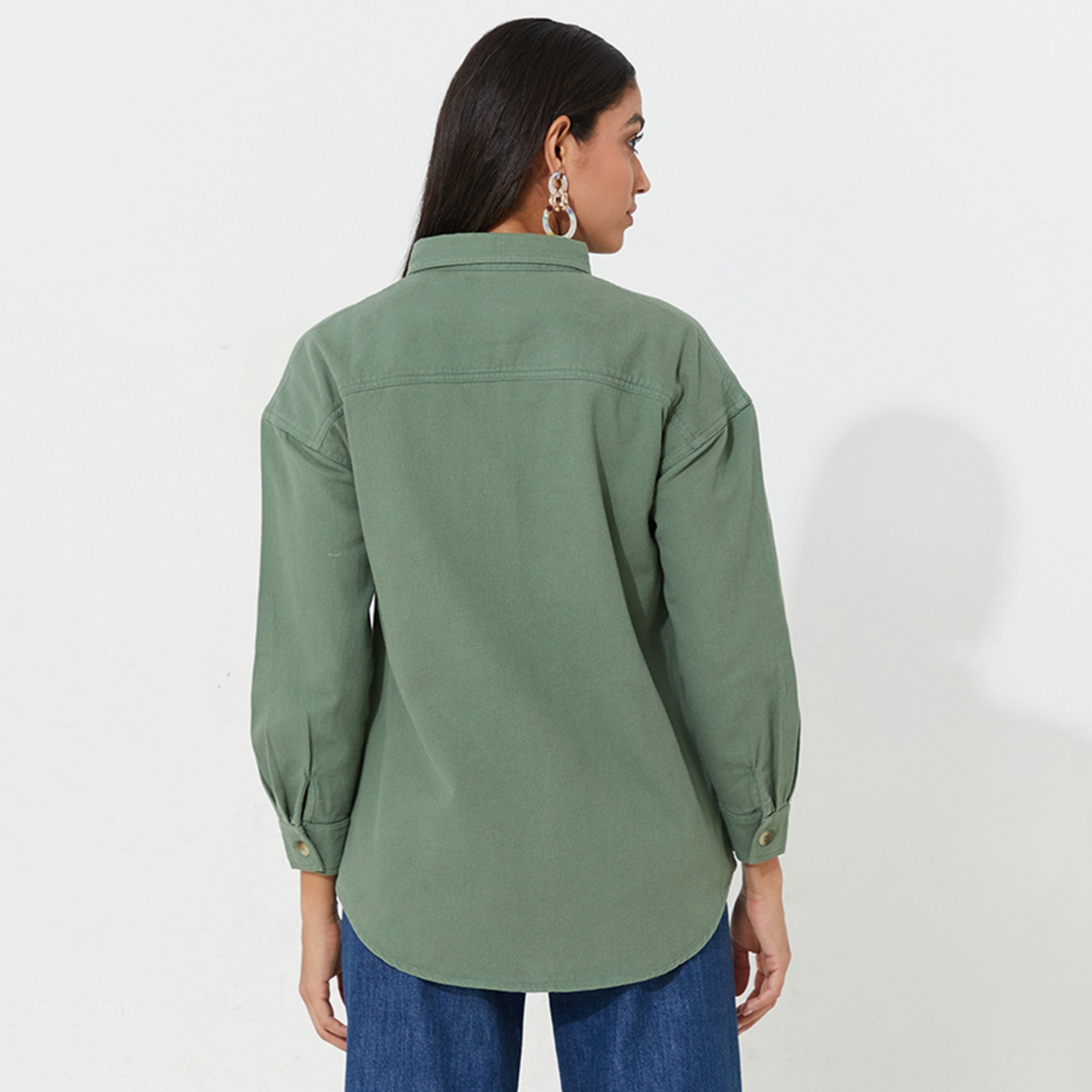 Aeropostale Plain Collared Long Sleeves Women's Shirt-women-clothing-shirtsandblouses-shirts-image-4
