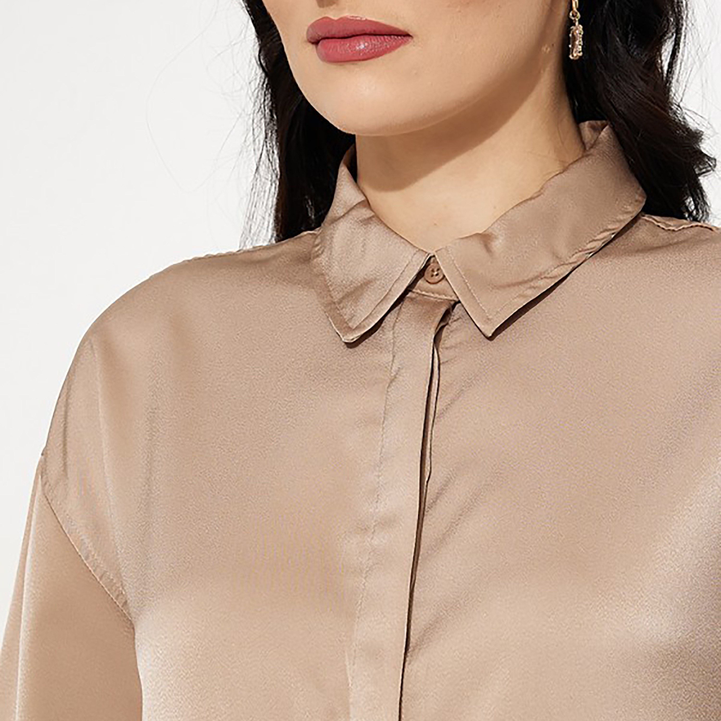 Aeropostale Plain Collared Short Sleeves Women's Shirt-women-clothing-shirtsandblouses-shirts-image-7