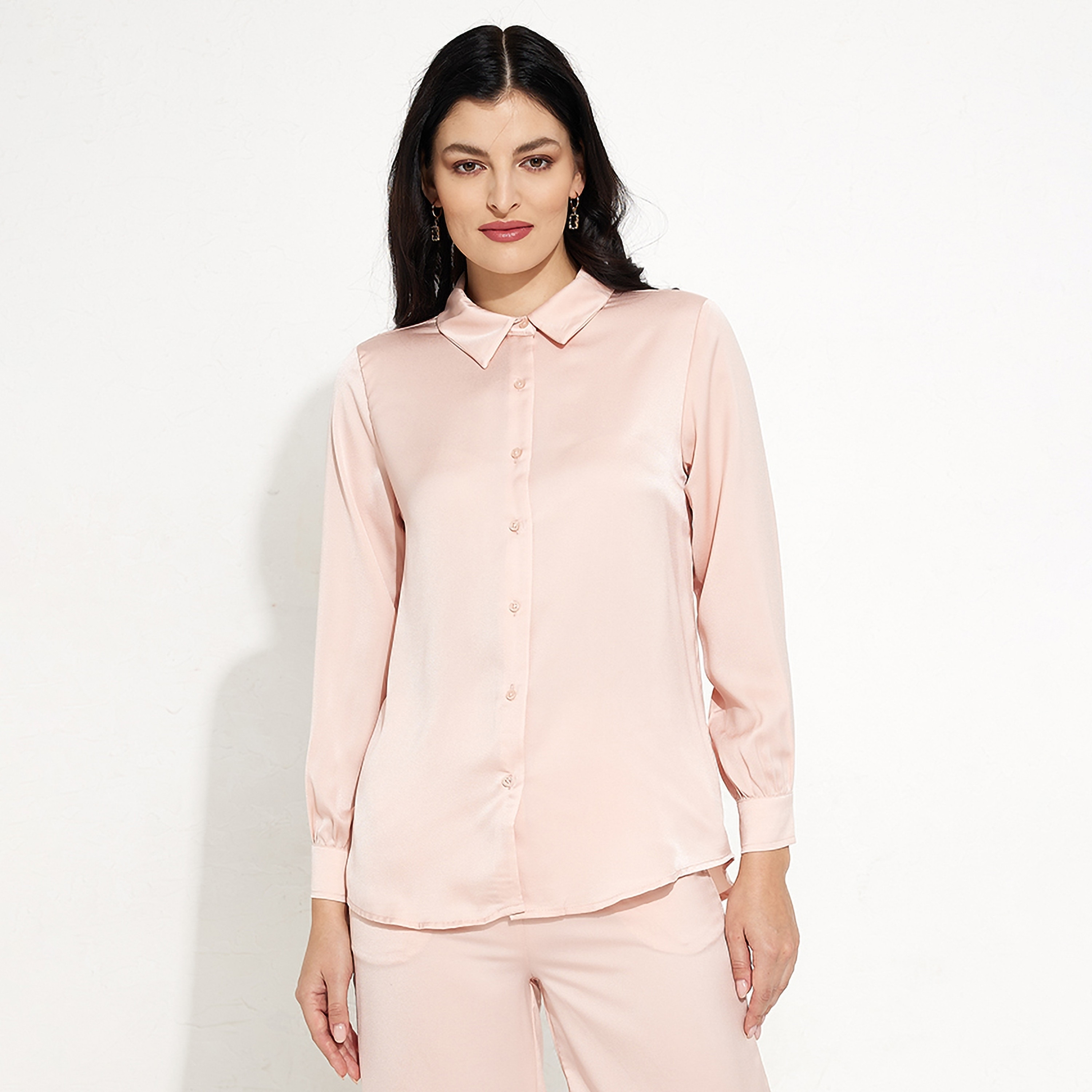 قميص نسائي بأكمام طويلة وياقة سادة من أيروبوستال-women-clothing-shirtsandblouses-shirts-image-5