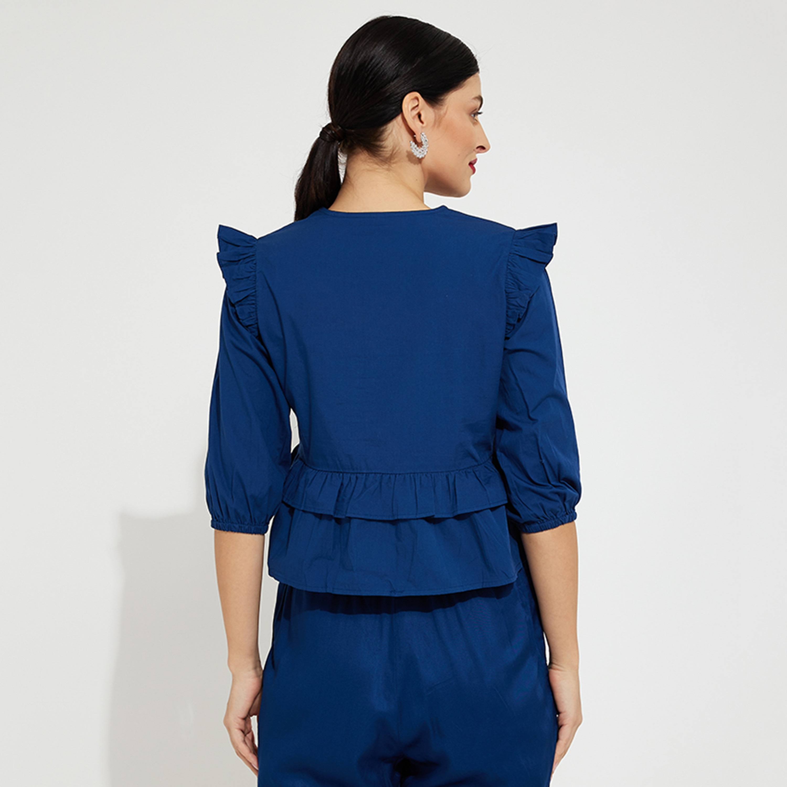 Aeropostale Navy Blue Embroidered Women's Peplum Top-women-clothing-shirtsandblouses-blouses-image-4