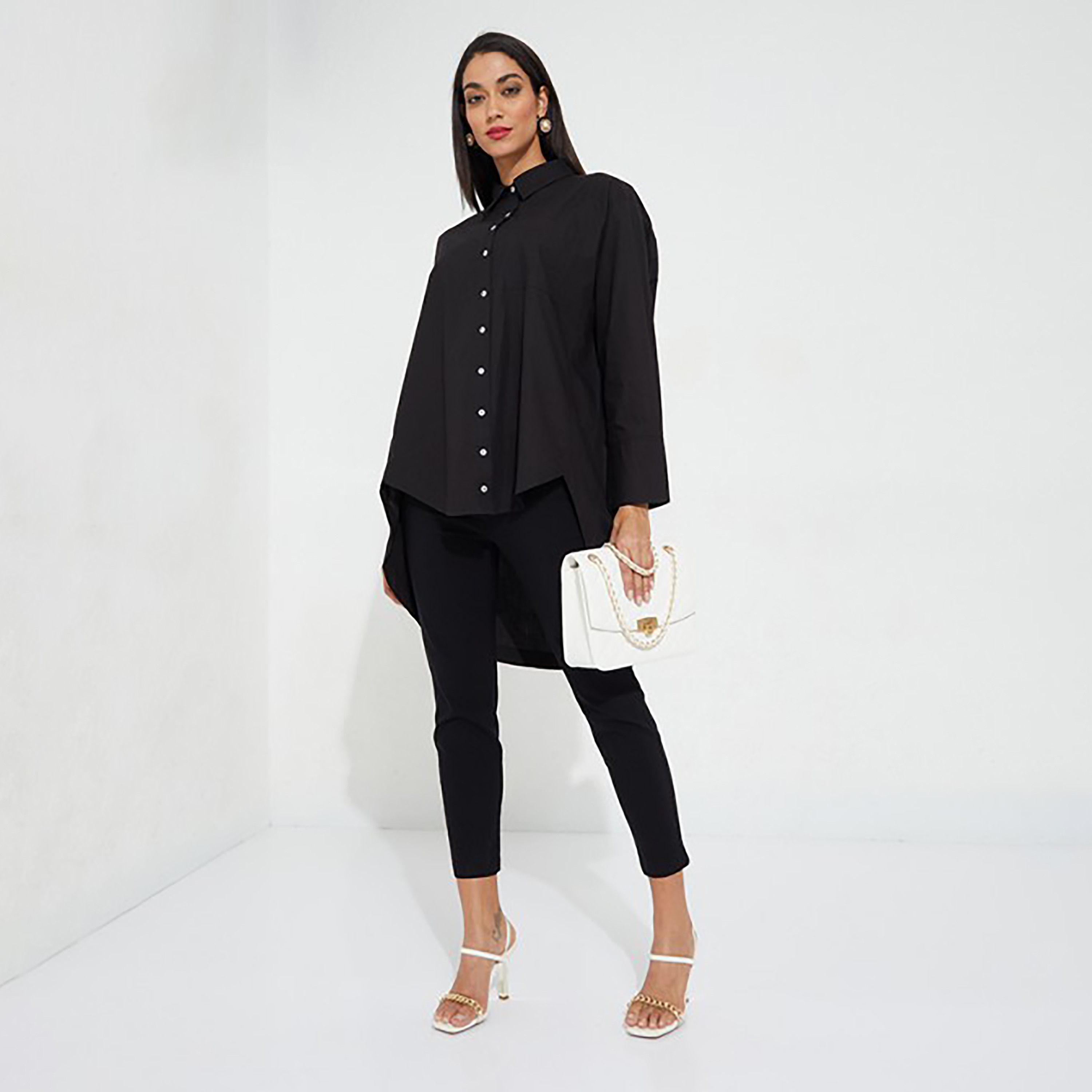 Aeropostale Plain Collared Long Sleeves High-Low Shirt-women-clothing-shirtsandblouses-blouses-image-2