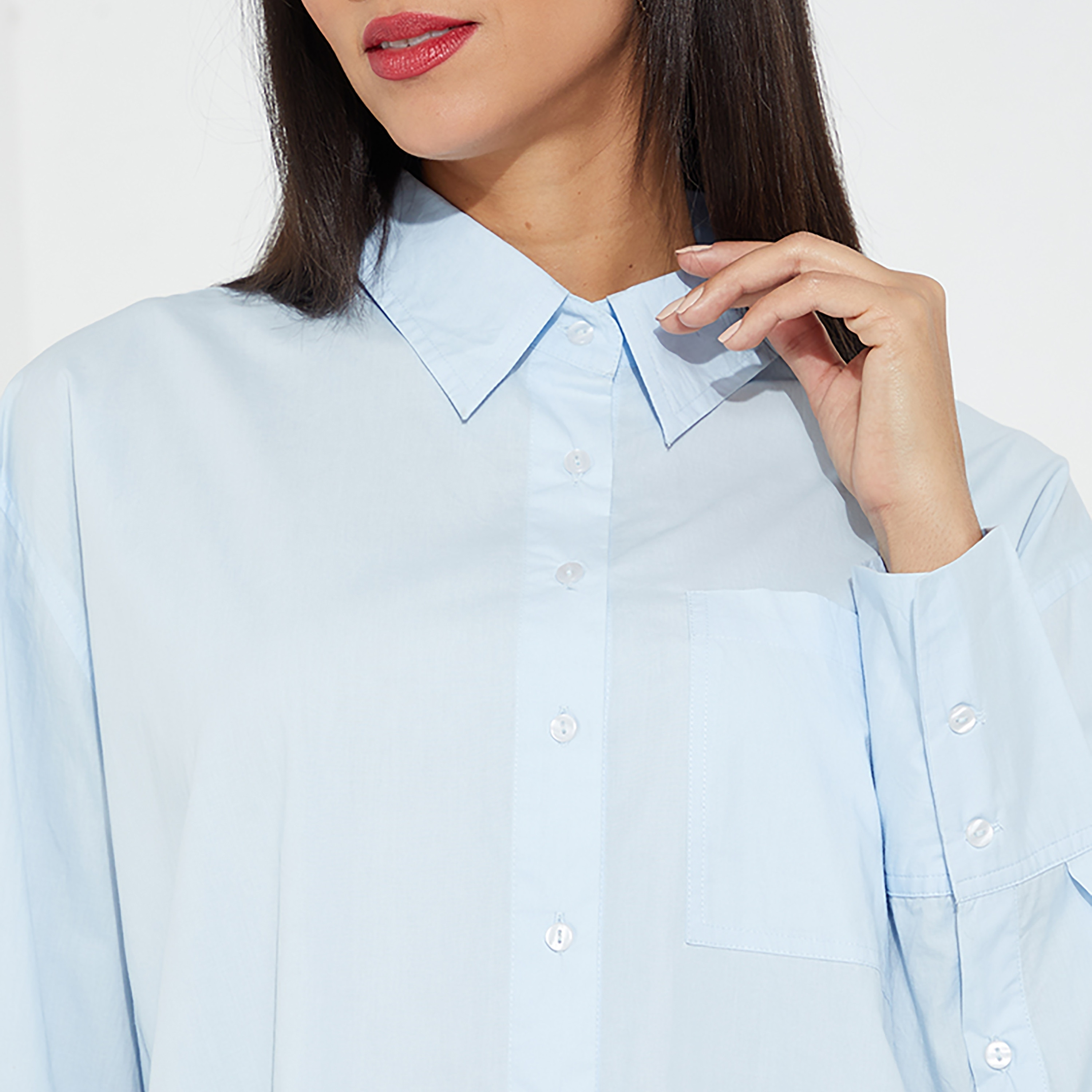 قميص نسائي بأكمام طويلة وياقة سادة من أيروبوستال-women-clothing-shirtsandblouses-shirts-image-3
