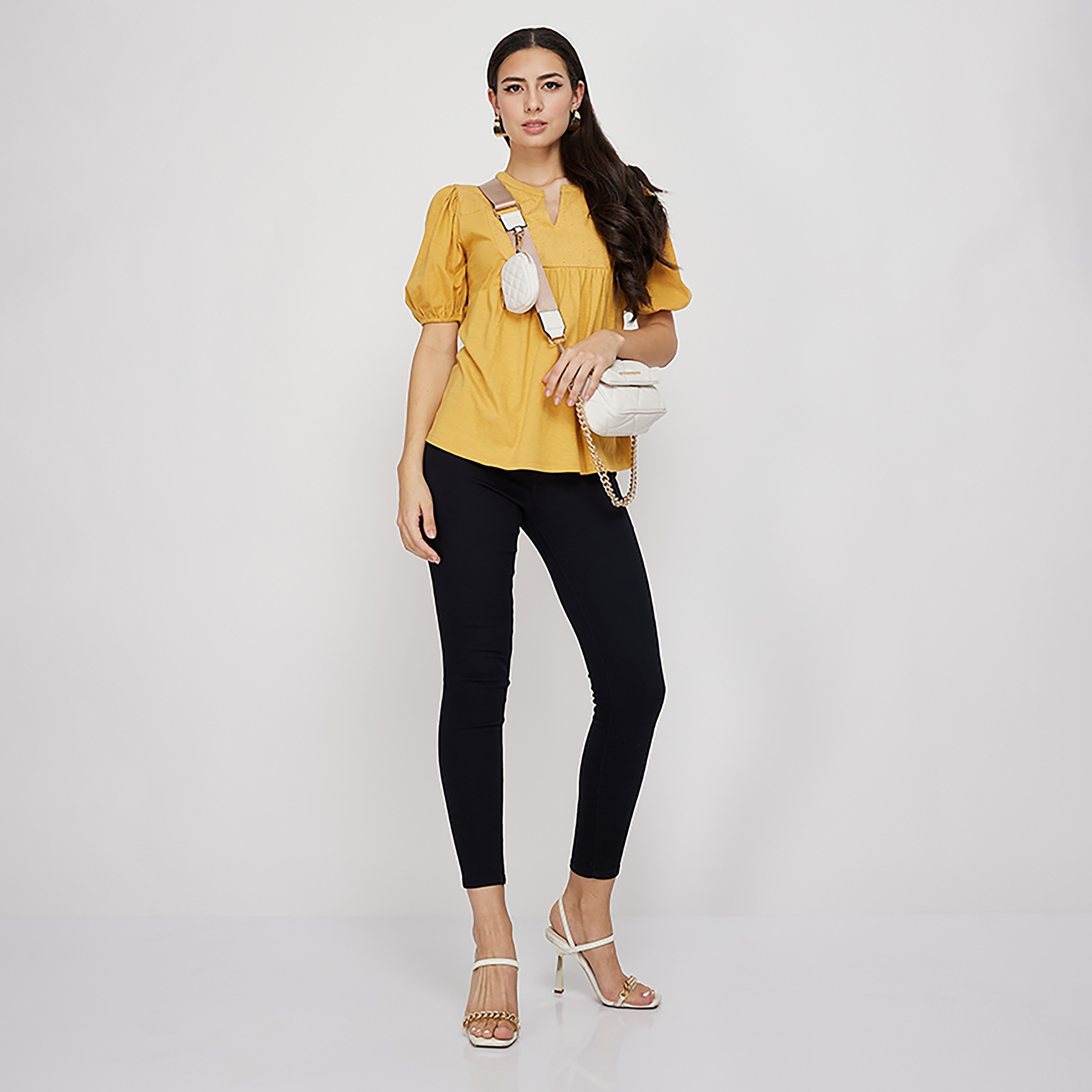 Aeropostale Dobby Puff Sleeves Women's Top-women-clothing-shirtsandblouses-blouses-image-2