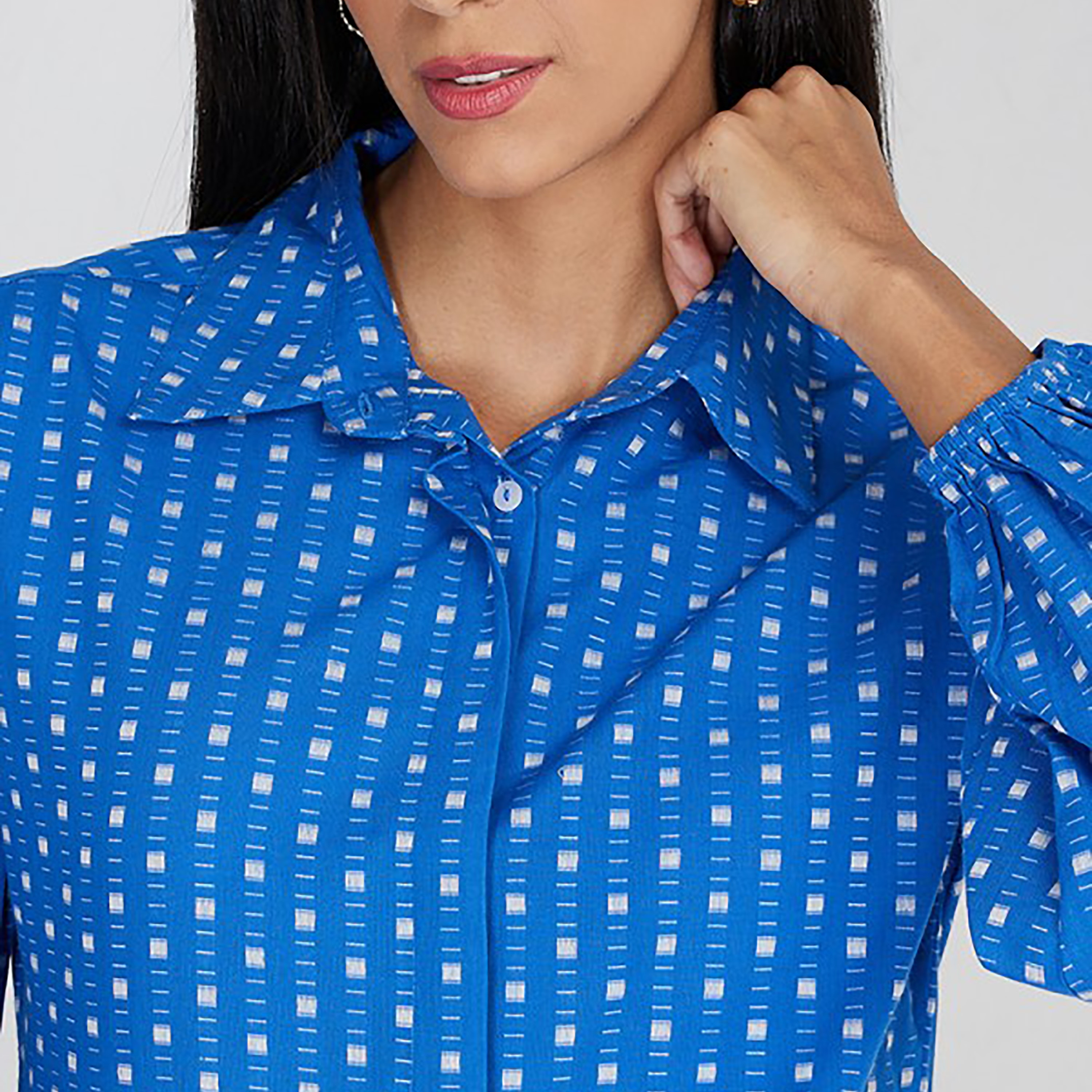 Aeropostale Printed Collared Balloon Sleeves Women's Shirt-women-clothing-shirtsandblouses-shirts-image-3