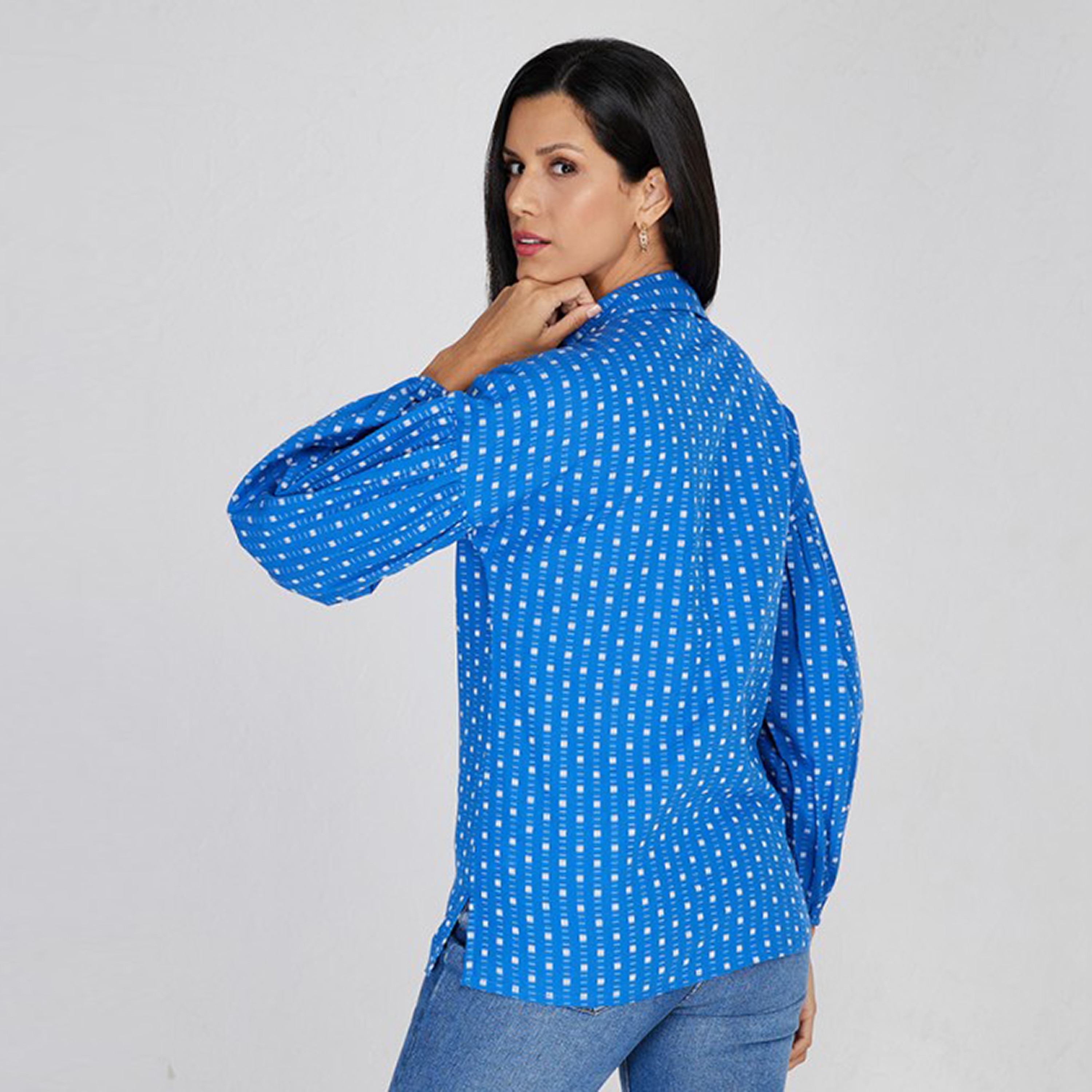 Aeropostale Printed Collared Balloon Sleeves Women's Shirt-women-clothing-shirtsandblouses-shirts-image-4