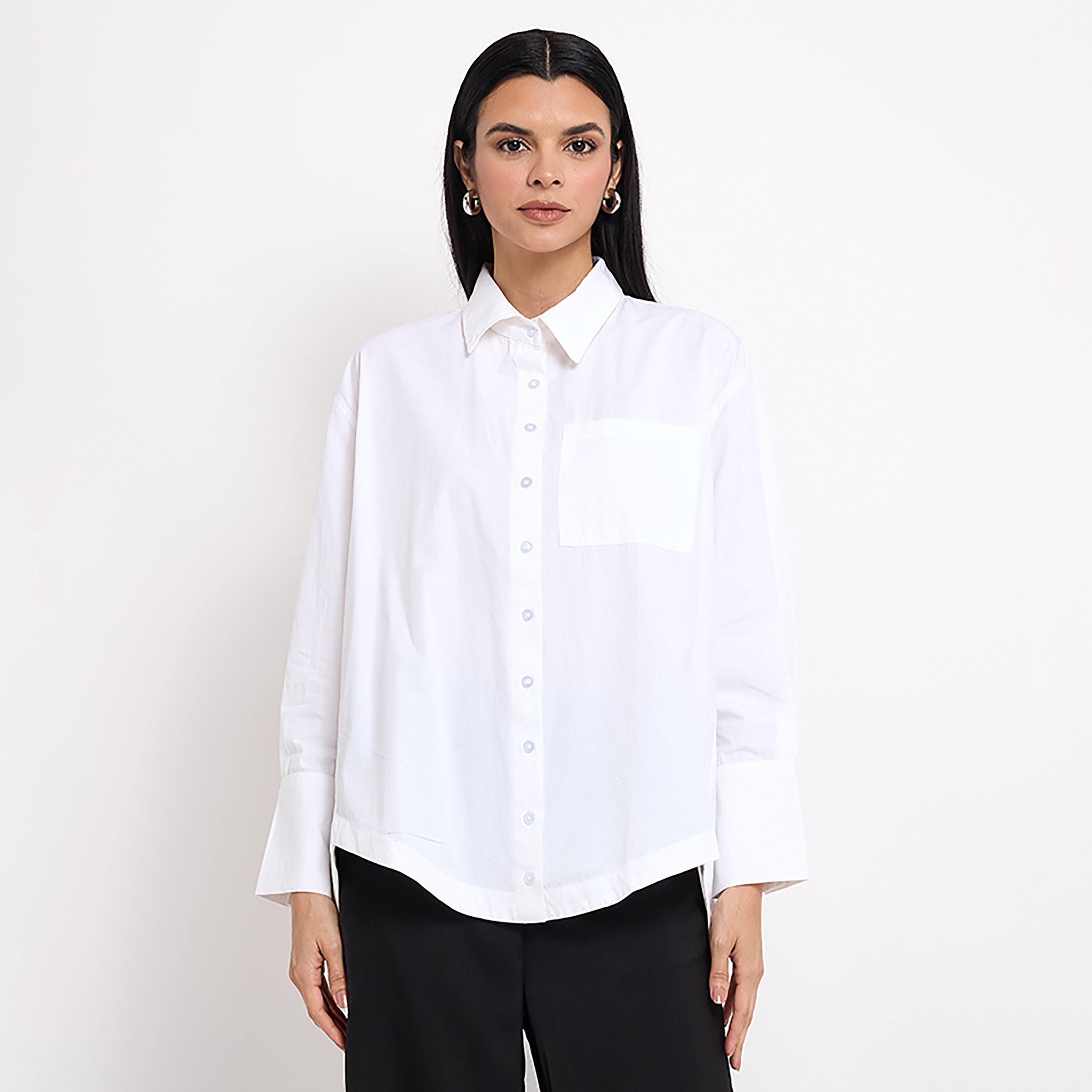 Aeropostale Plain Classic Collar Long Sleeves Long Shirt-women-clothing-shirtsandblouses-blouses-image-5