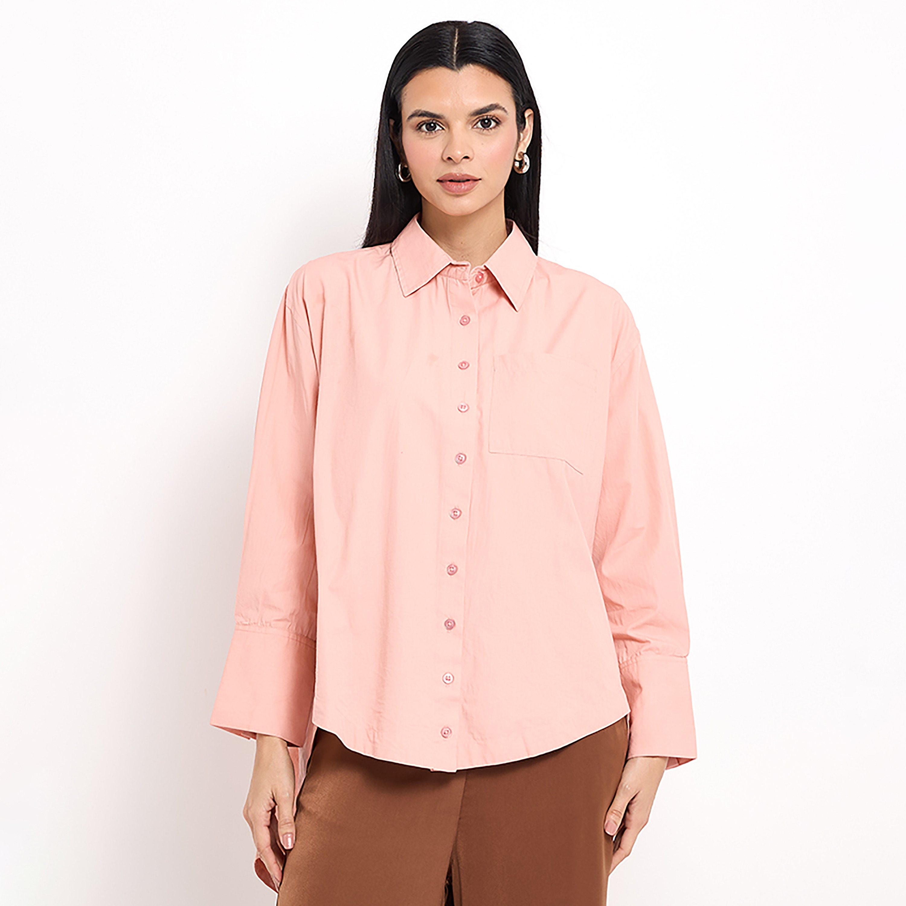 Aeropostale Plain Classic Collar Long Sleeves Long Shirt-women-clothing-shirtsandblouses-blouses-image-9