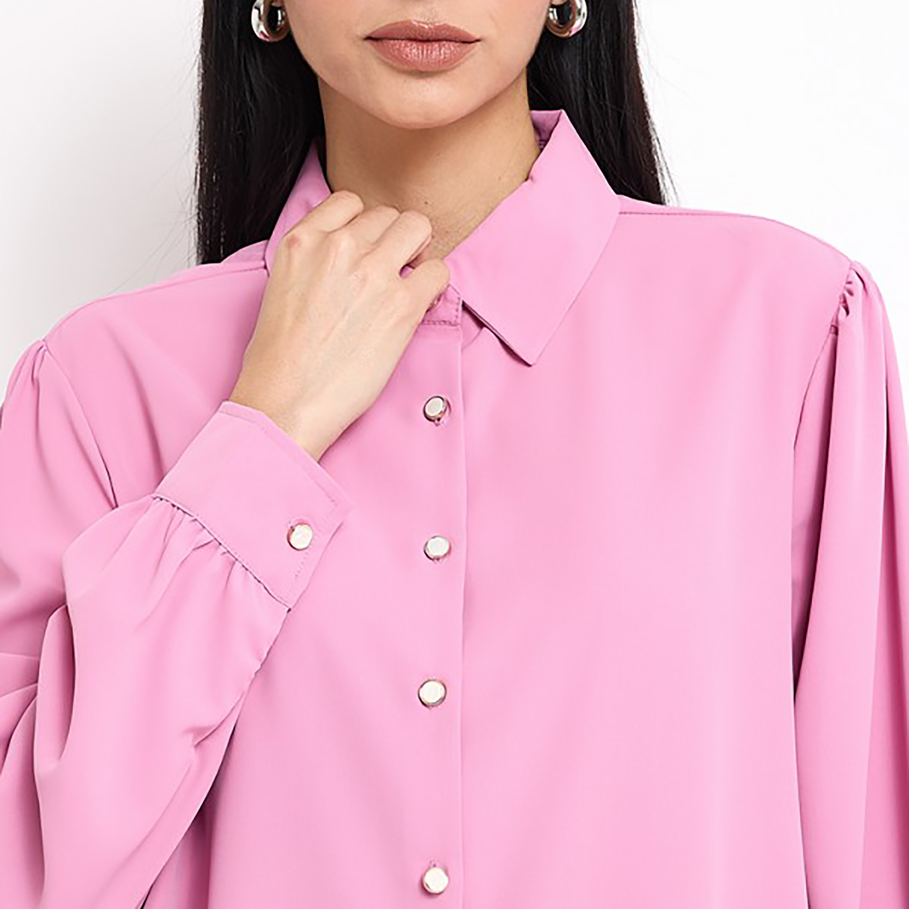 Aeropostale Plain Collared Long Sleeves Women's Shirt-women-clothing-shirtsandblouses-shirts-image-3