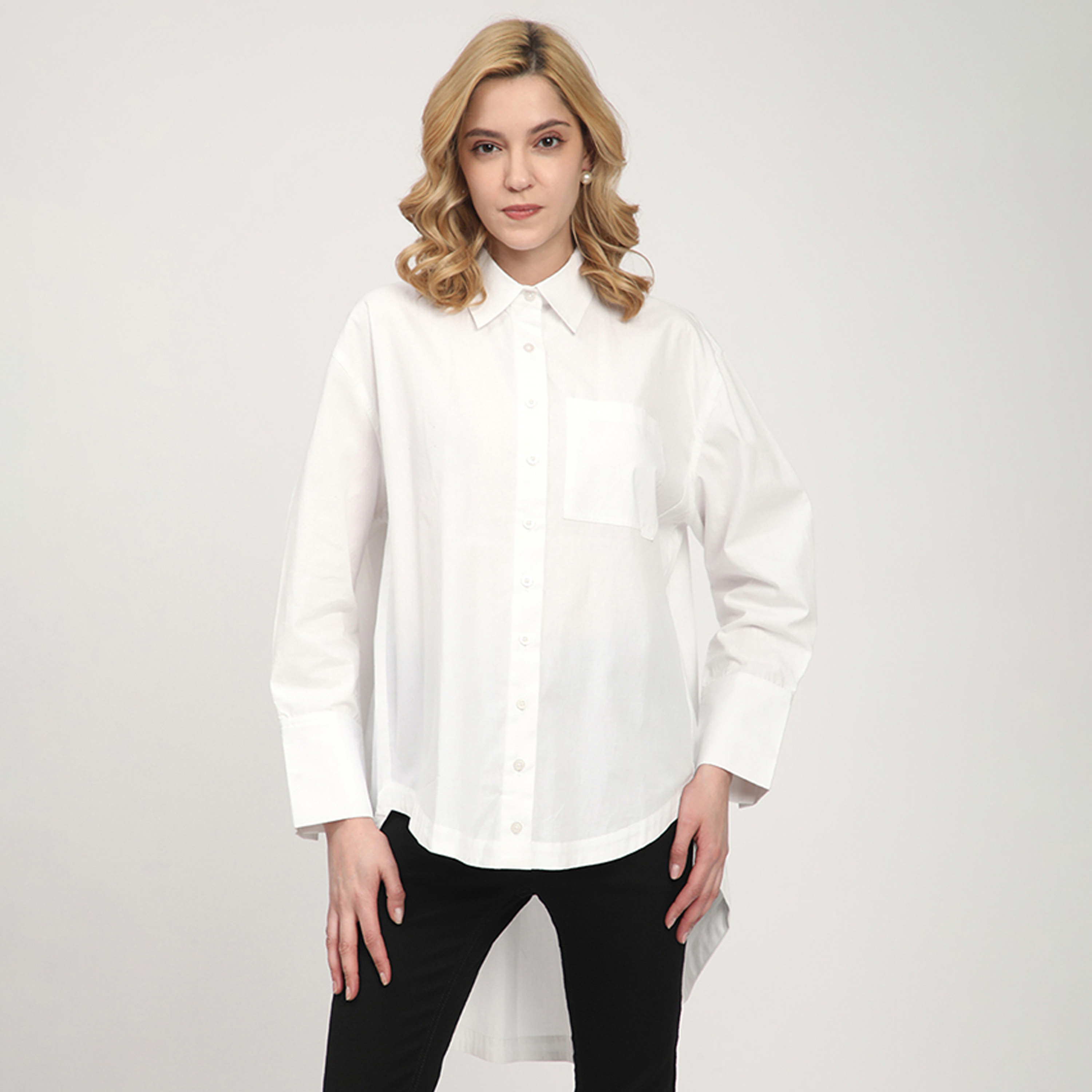 إيروبوستال - قميص  سادة بأكمام طويلة-women-clothing-shirtsandblouses-shirts-image-1