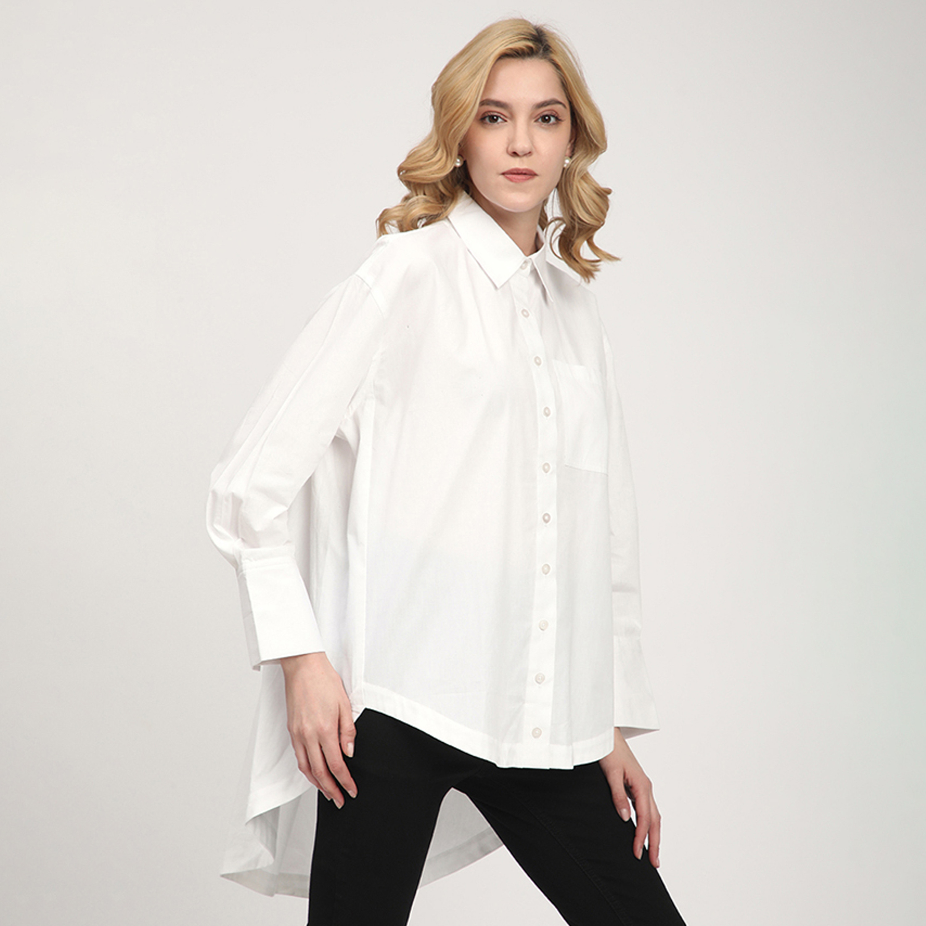 إيروبوستال - قميص  سادة بأكمام طويلة-women-clothing-shirtsandblouses-shirts-image-3